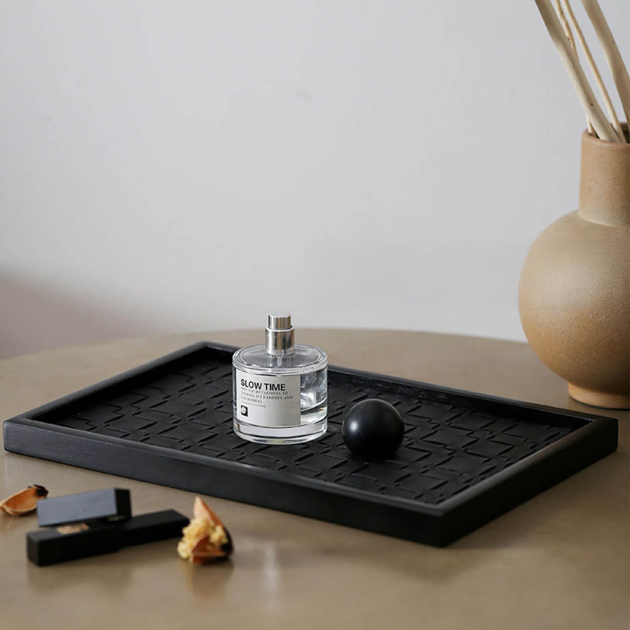 Rectangular Weave Leather Tray