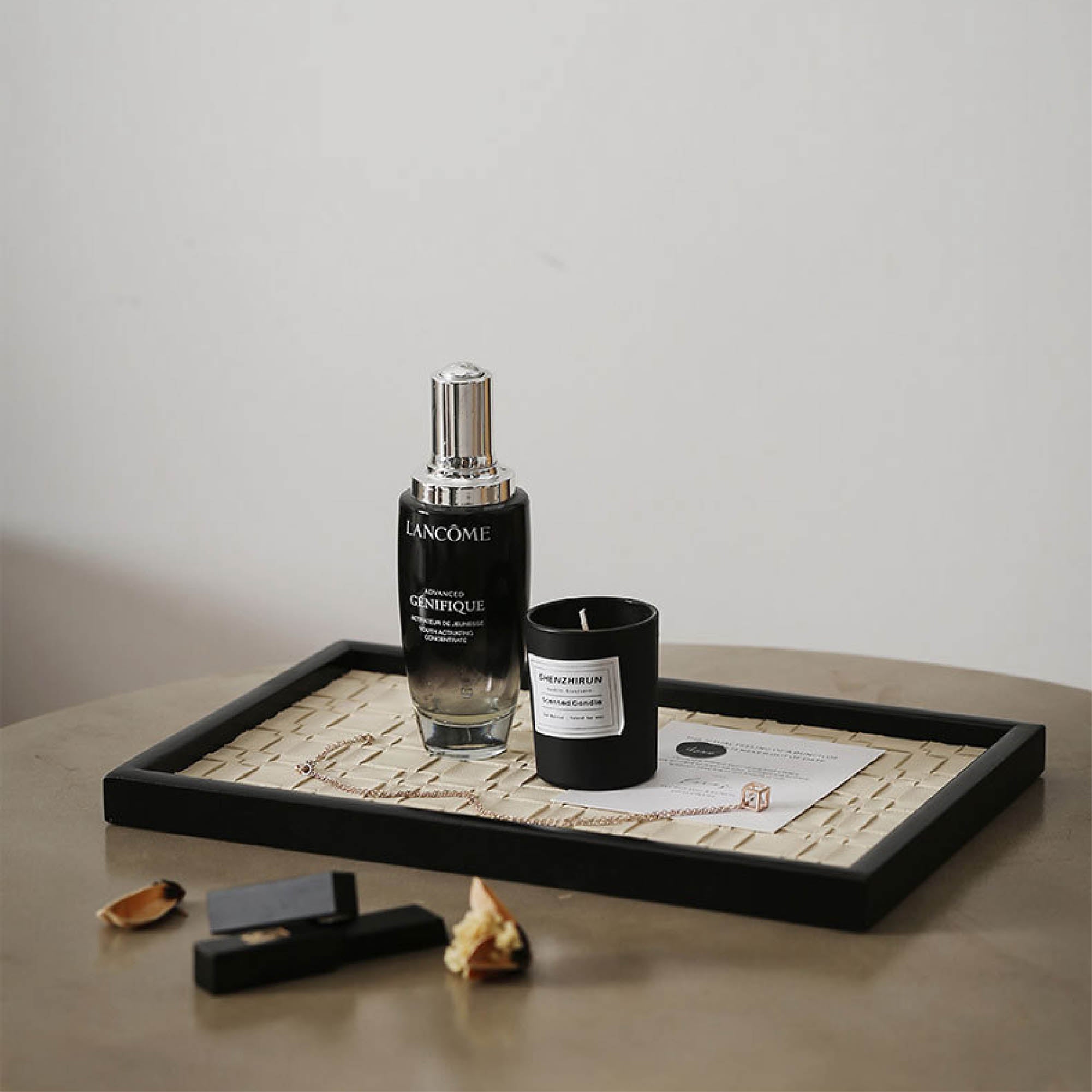 Rectangular Weave Leather Tray