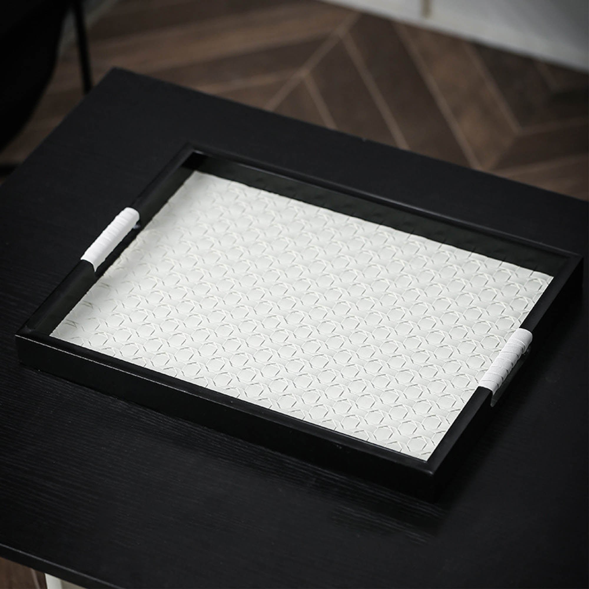 Rectangular Weave Leather Tray