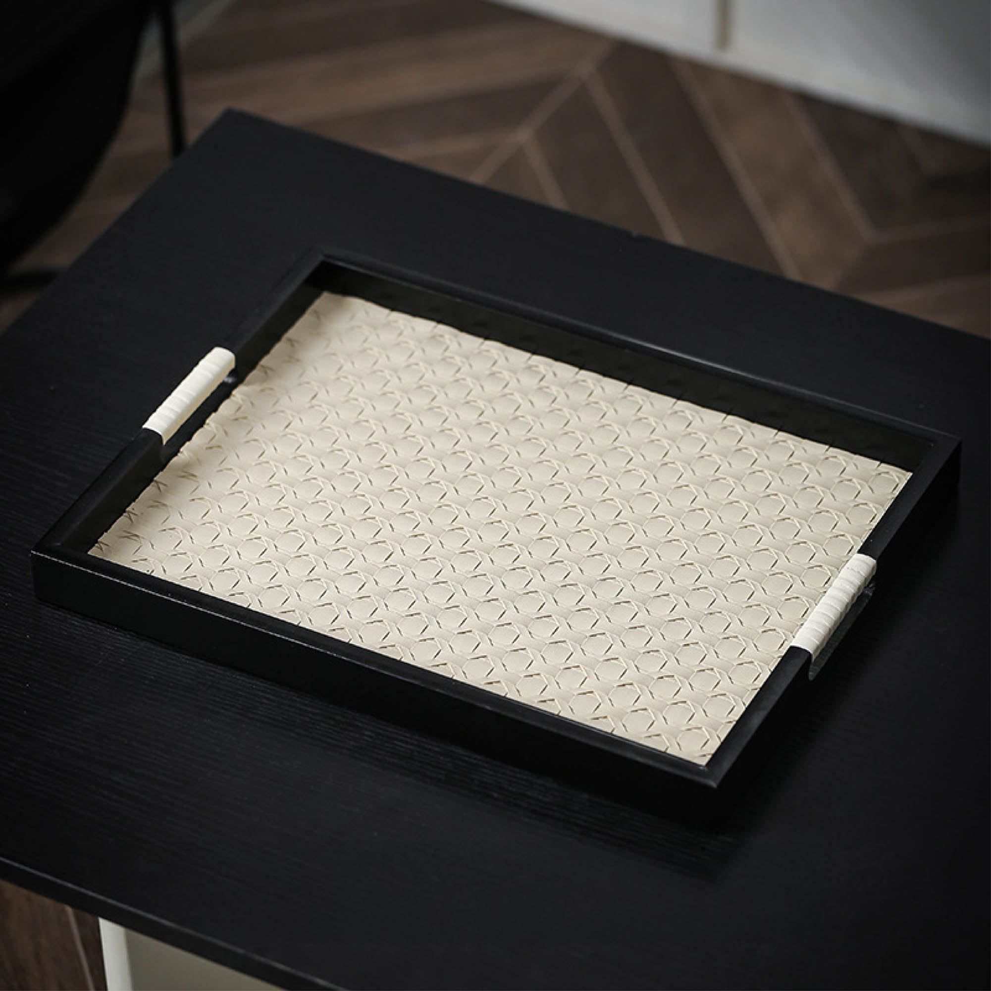 Rectangular Weave Leather Tray