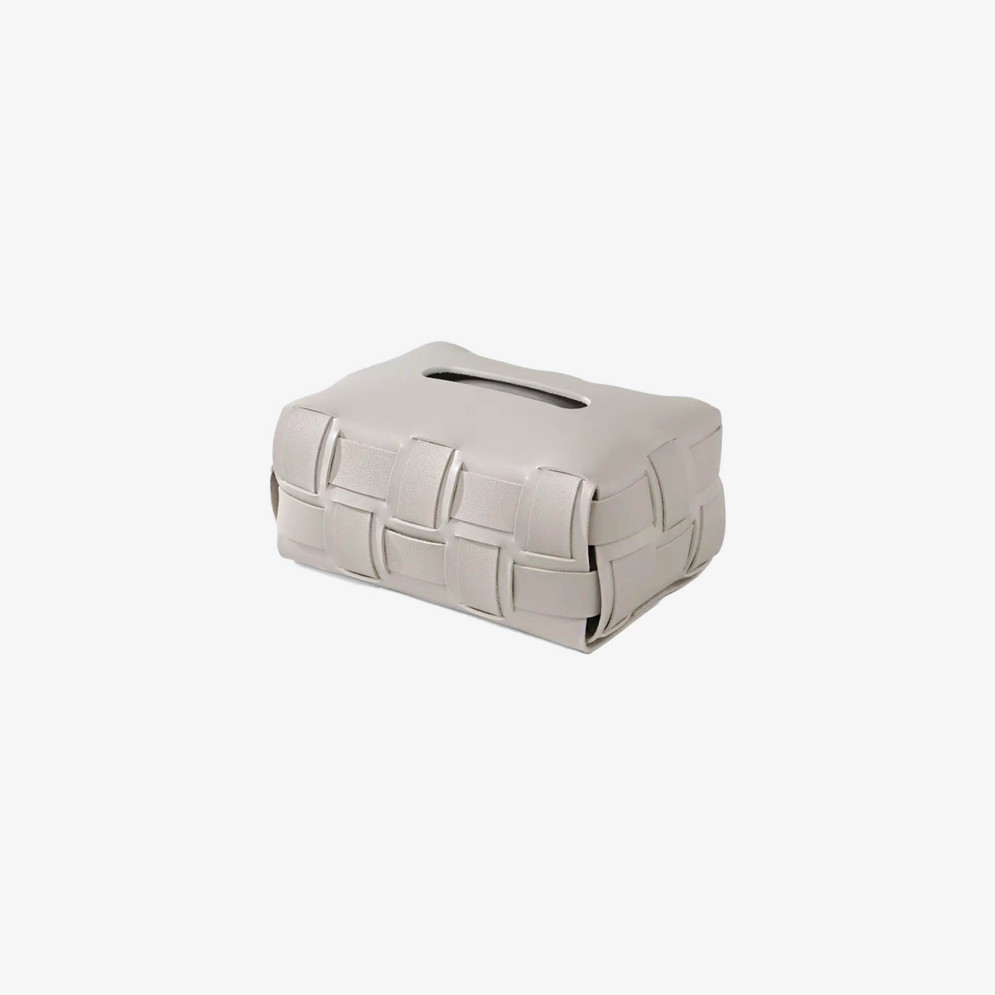 Weave Leather Tissue Box Cover