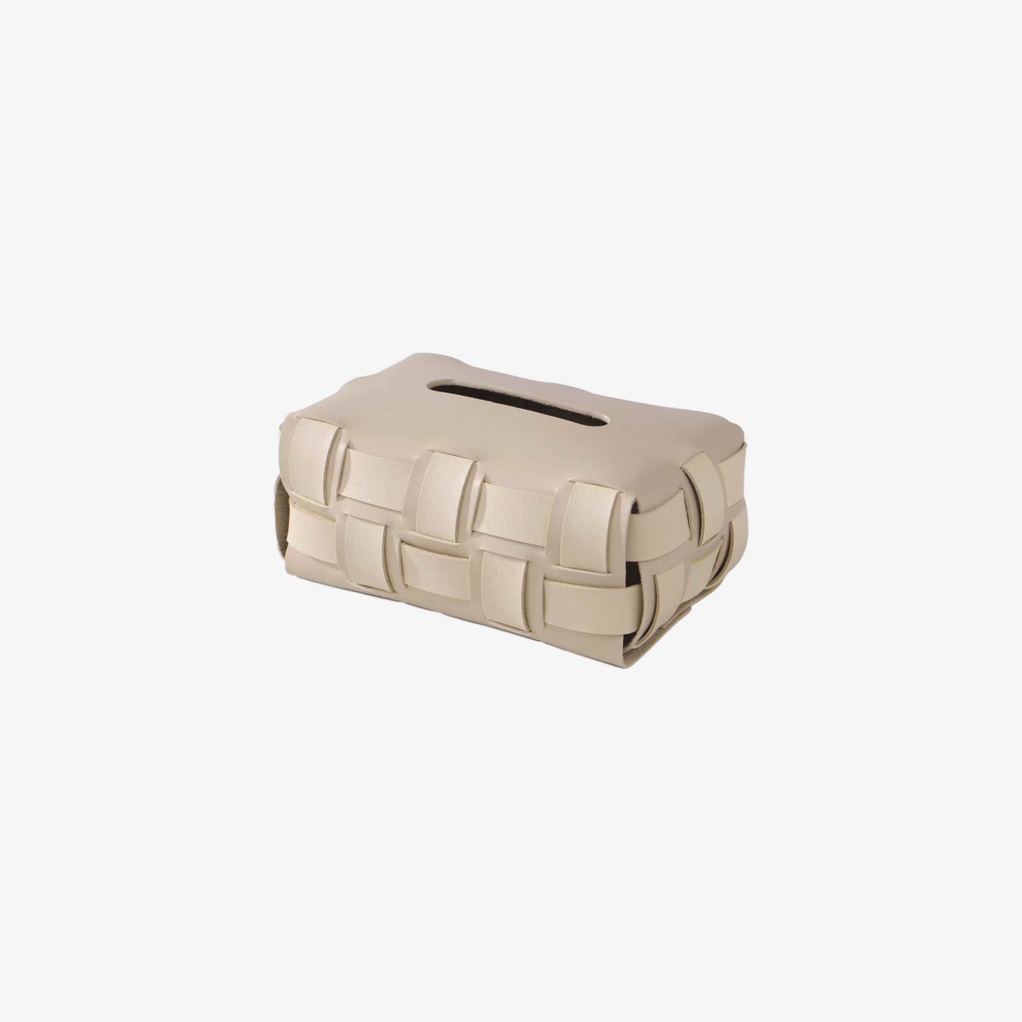 Weave Leather Tissue Box Cover