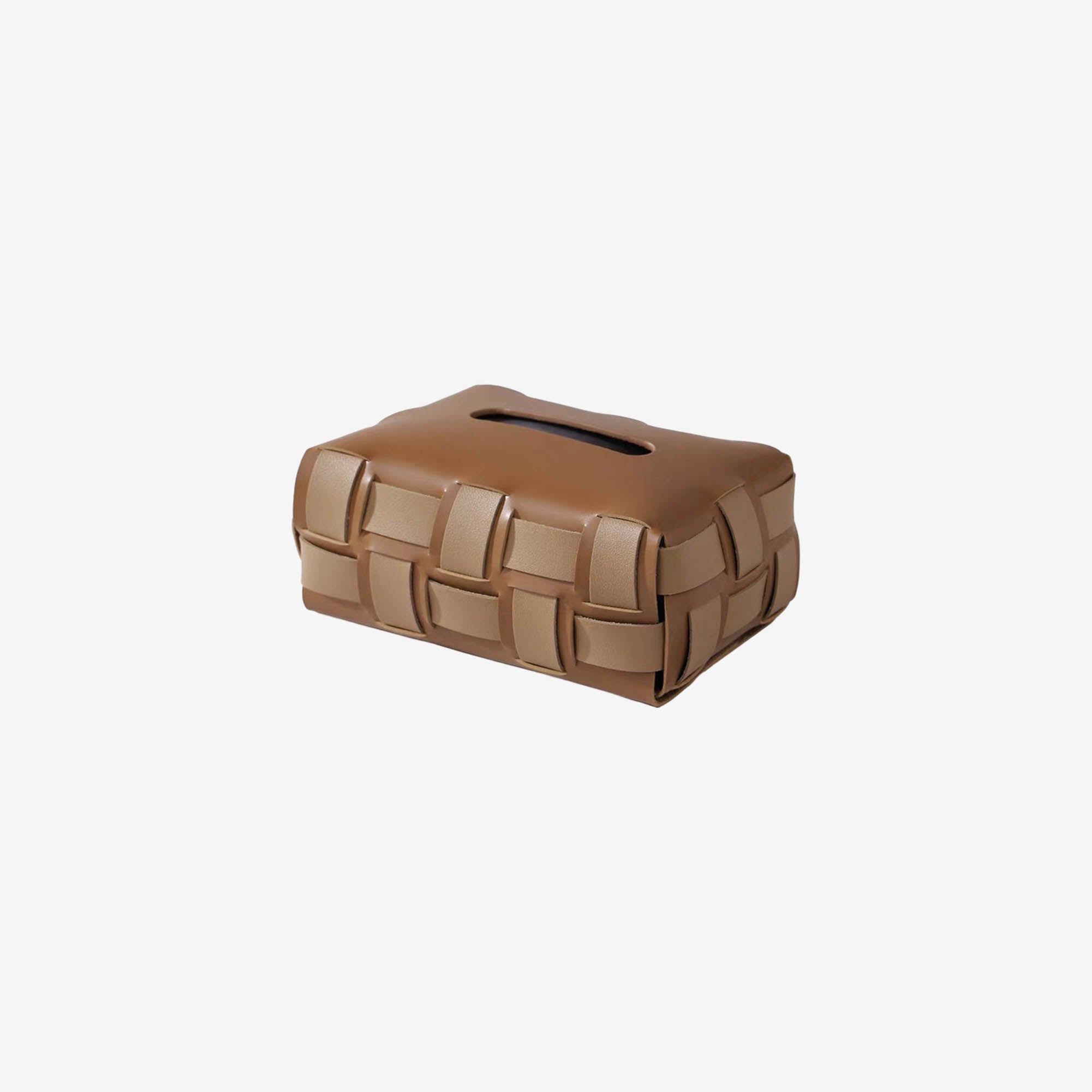 Weave Leather Tissue Box Cover