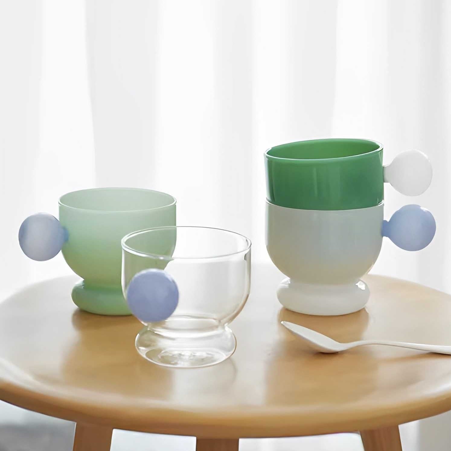 Short Glass with Bead Handle