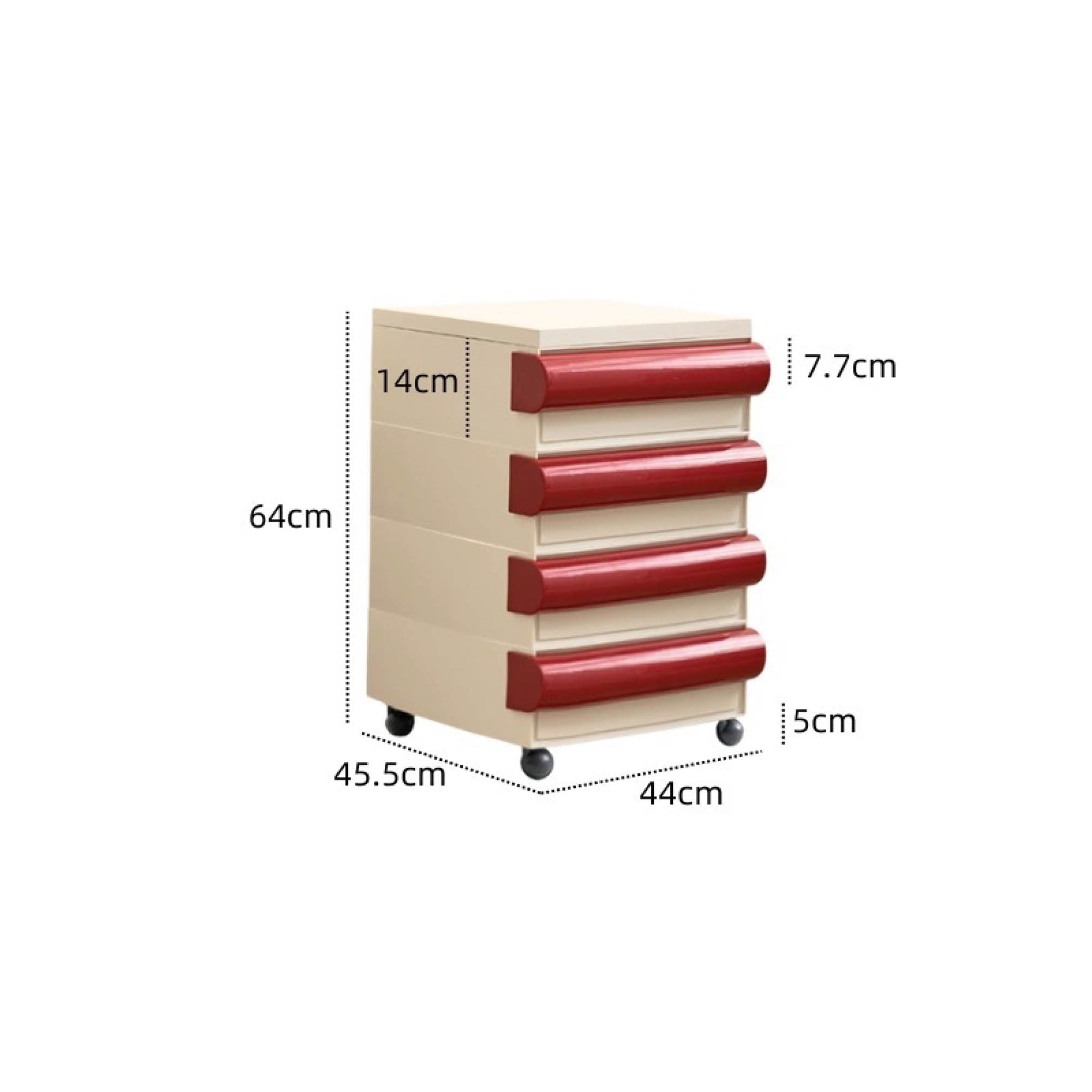 MONDO Mobile Storage Cabinet with Wheels (4 Tier)
