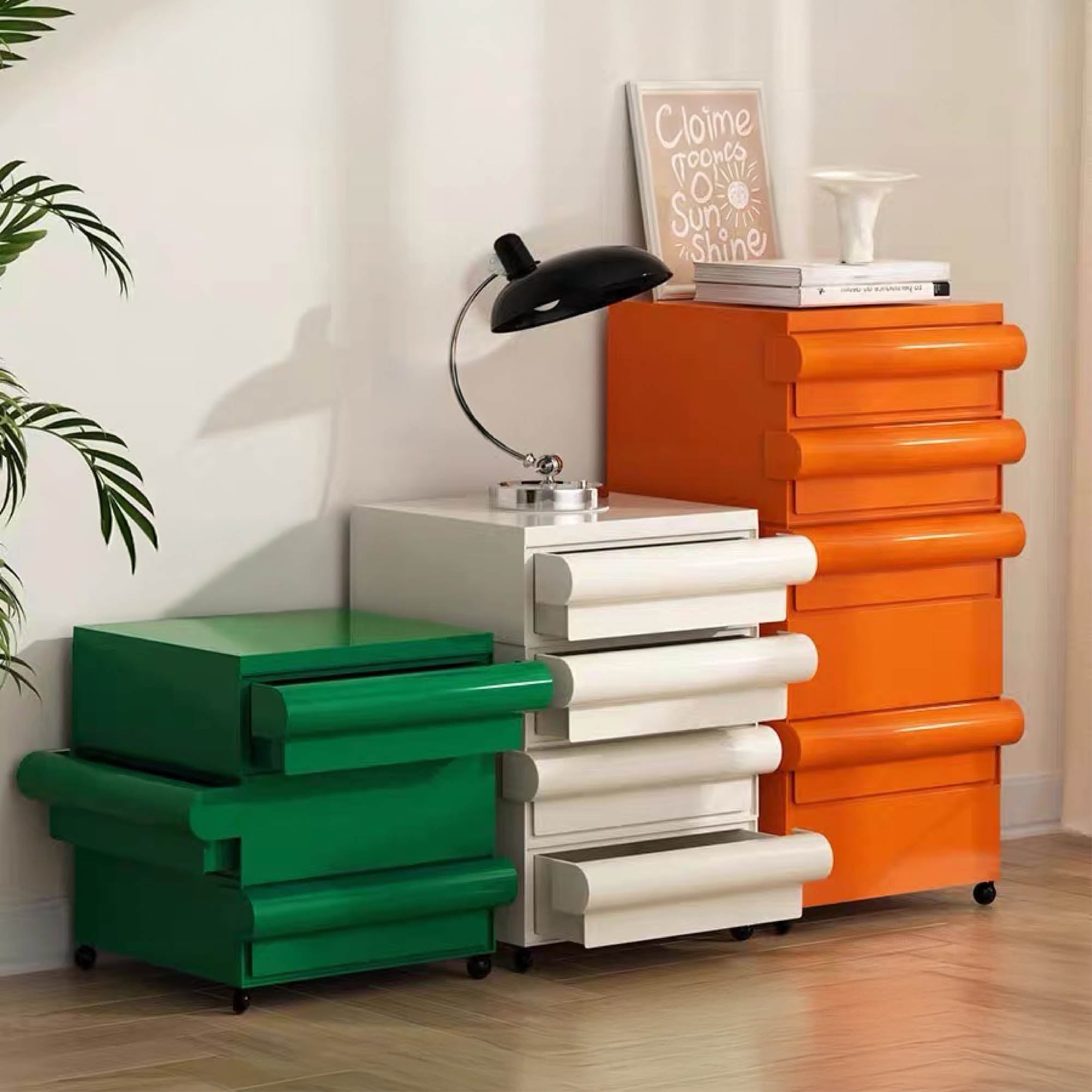 MONDO Mobile Storage Cabinet with Wheels (2 Tier)
