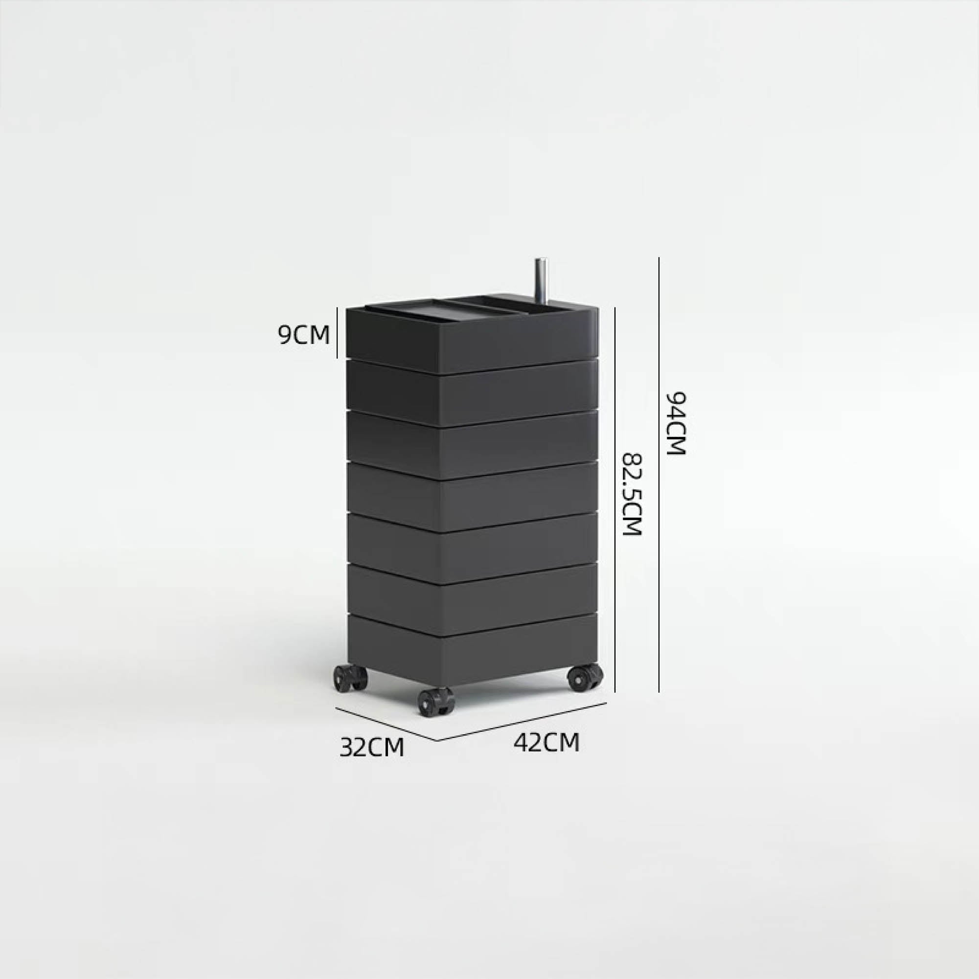 TOBI Mobile Storage Cabinet with Wheels (7 Tier)
