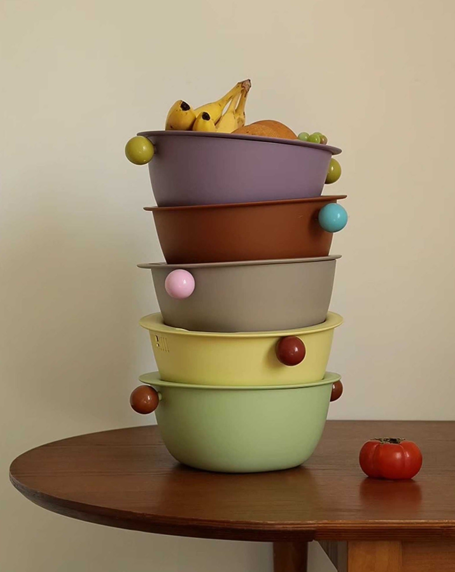 Colander with Bead Handles