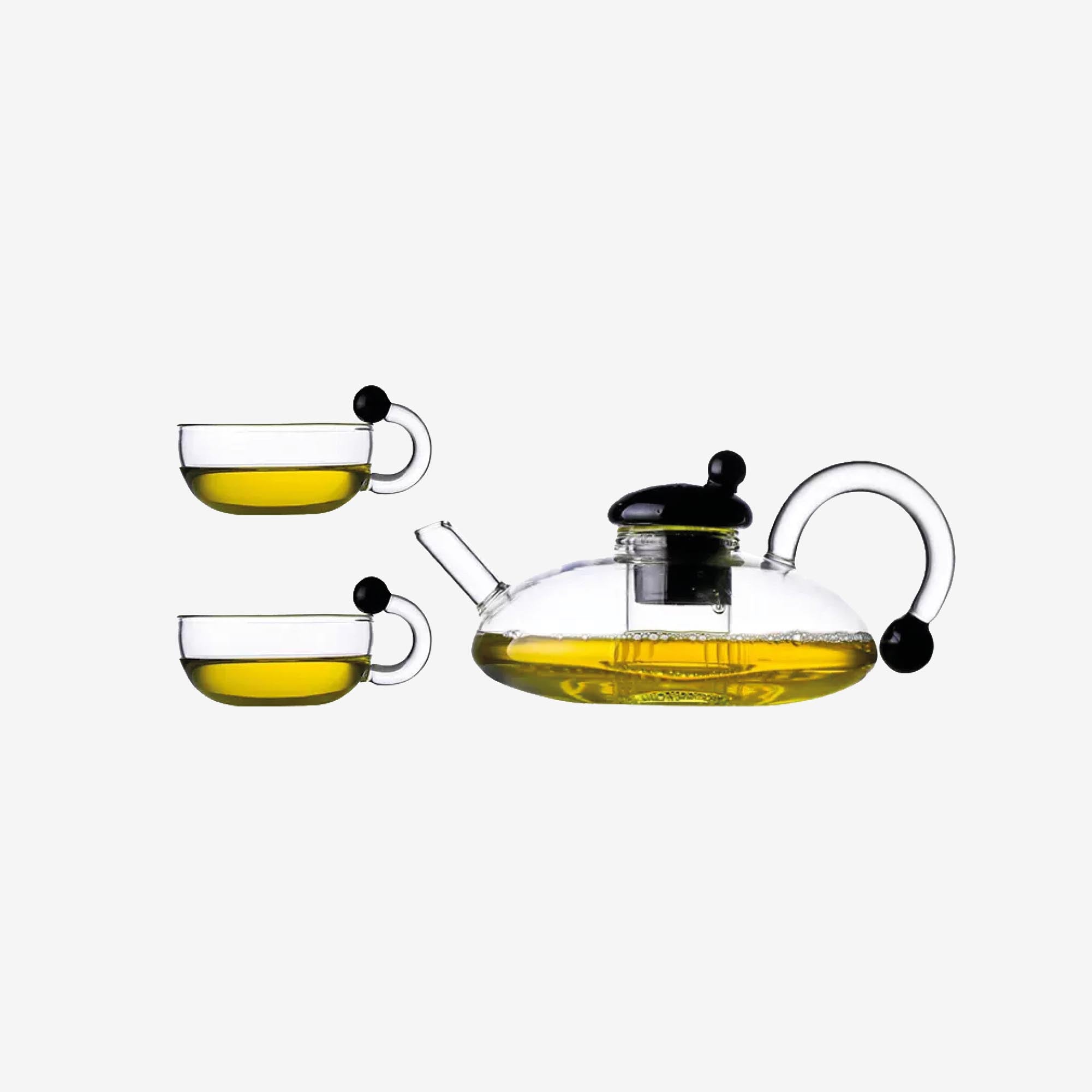 Black Bead Tea Pot and Tea Cup Set