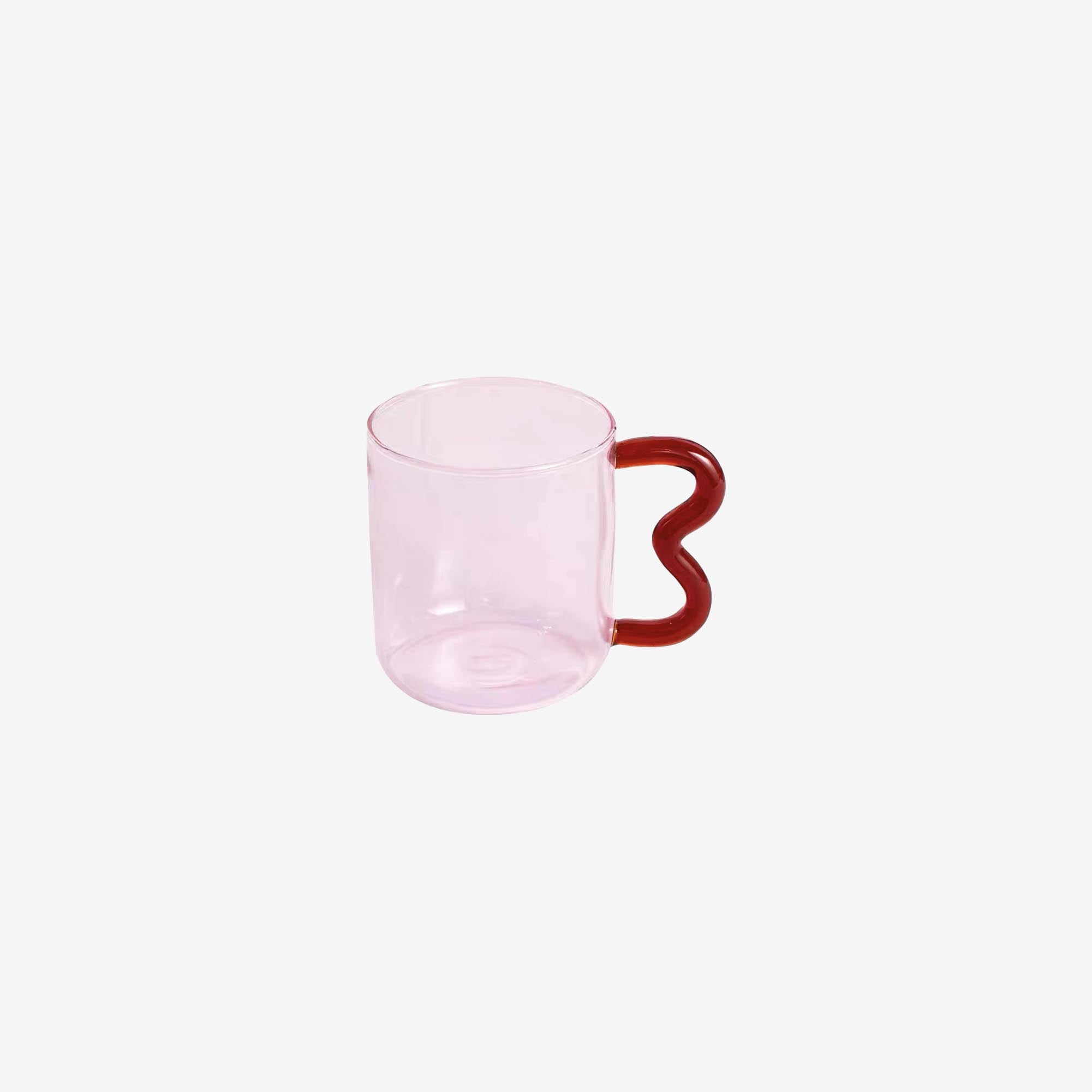 Glass Mug with Squiggle Handle
