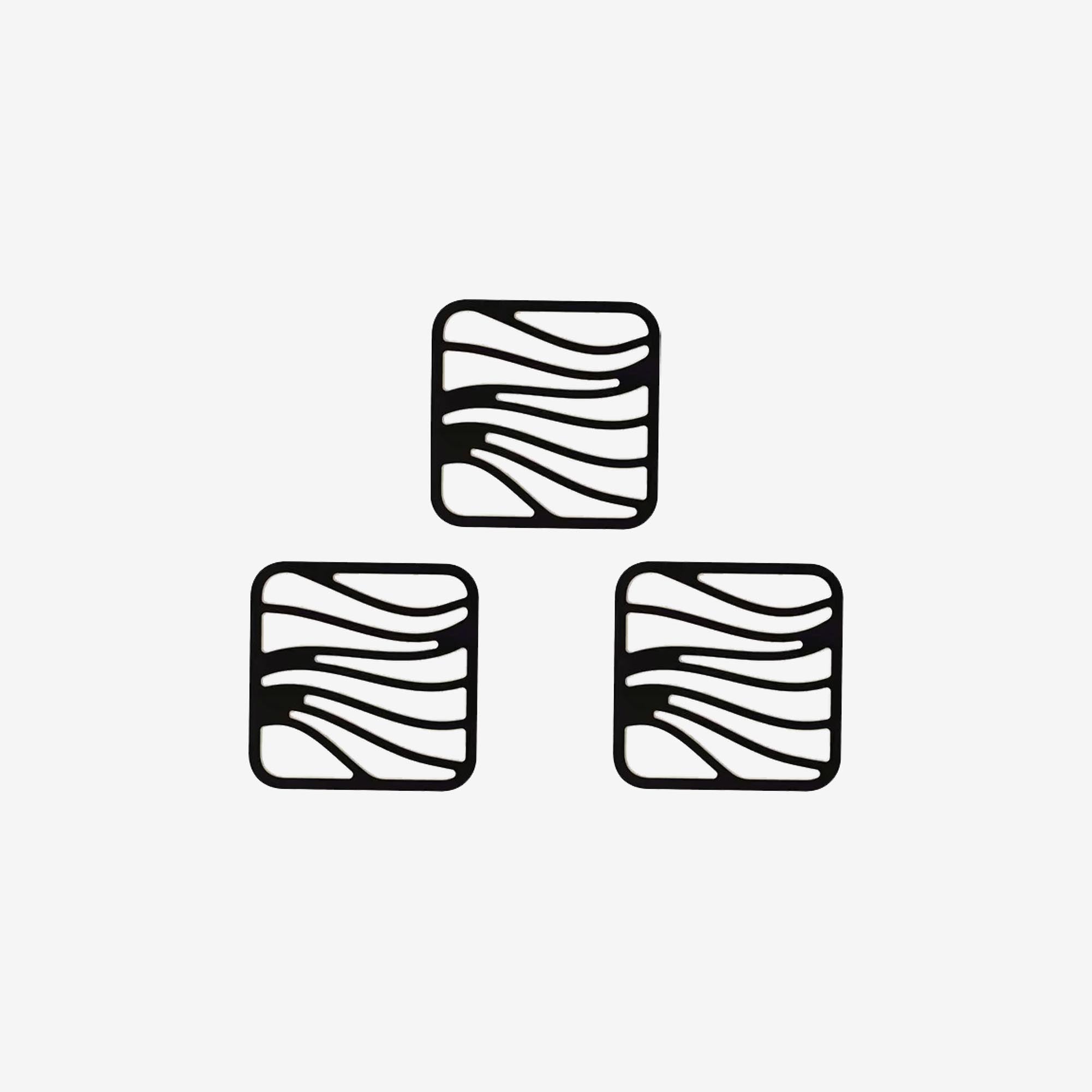 Black Patterned Trivets (set of three)
