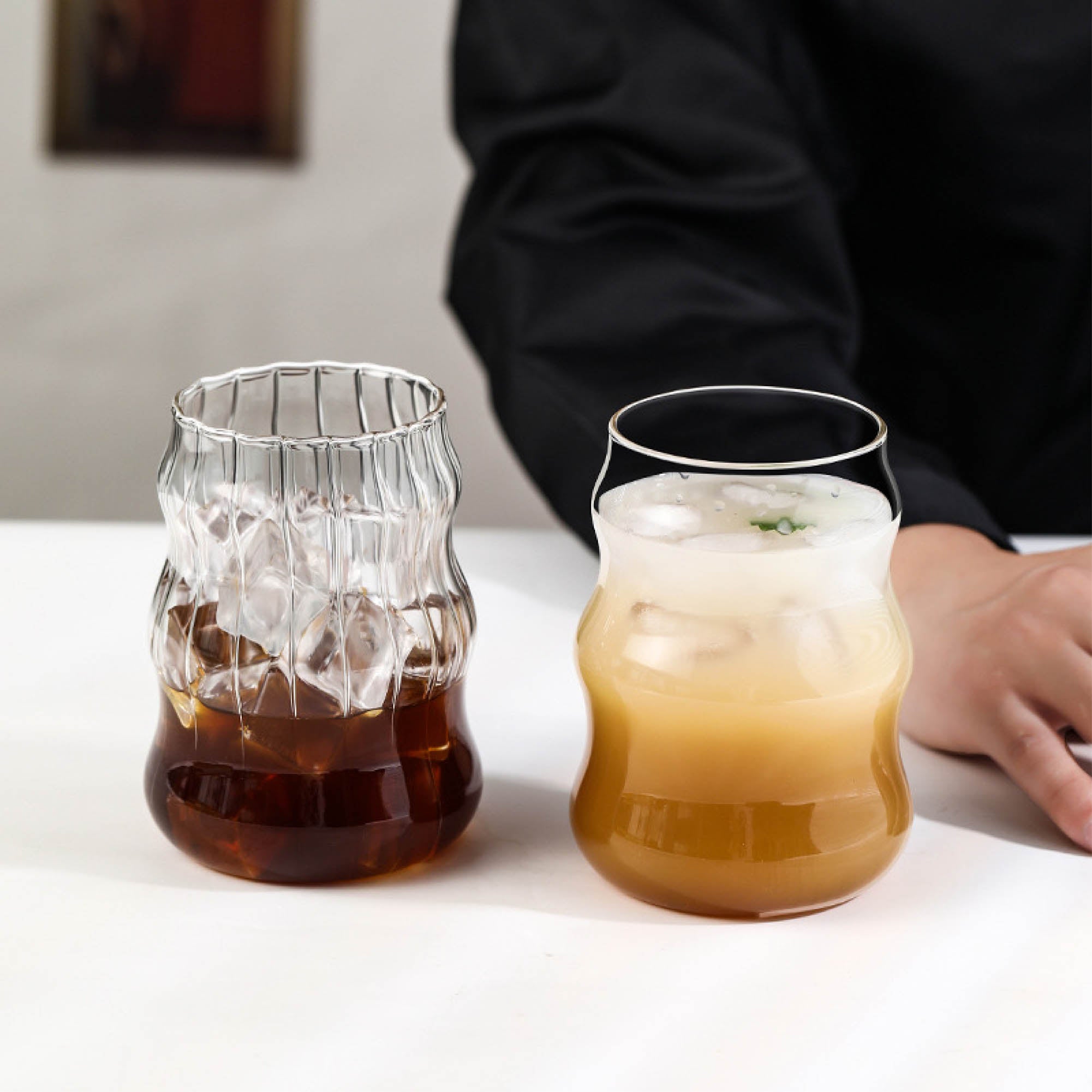 Ribbed Glass Cup (set of two)