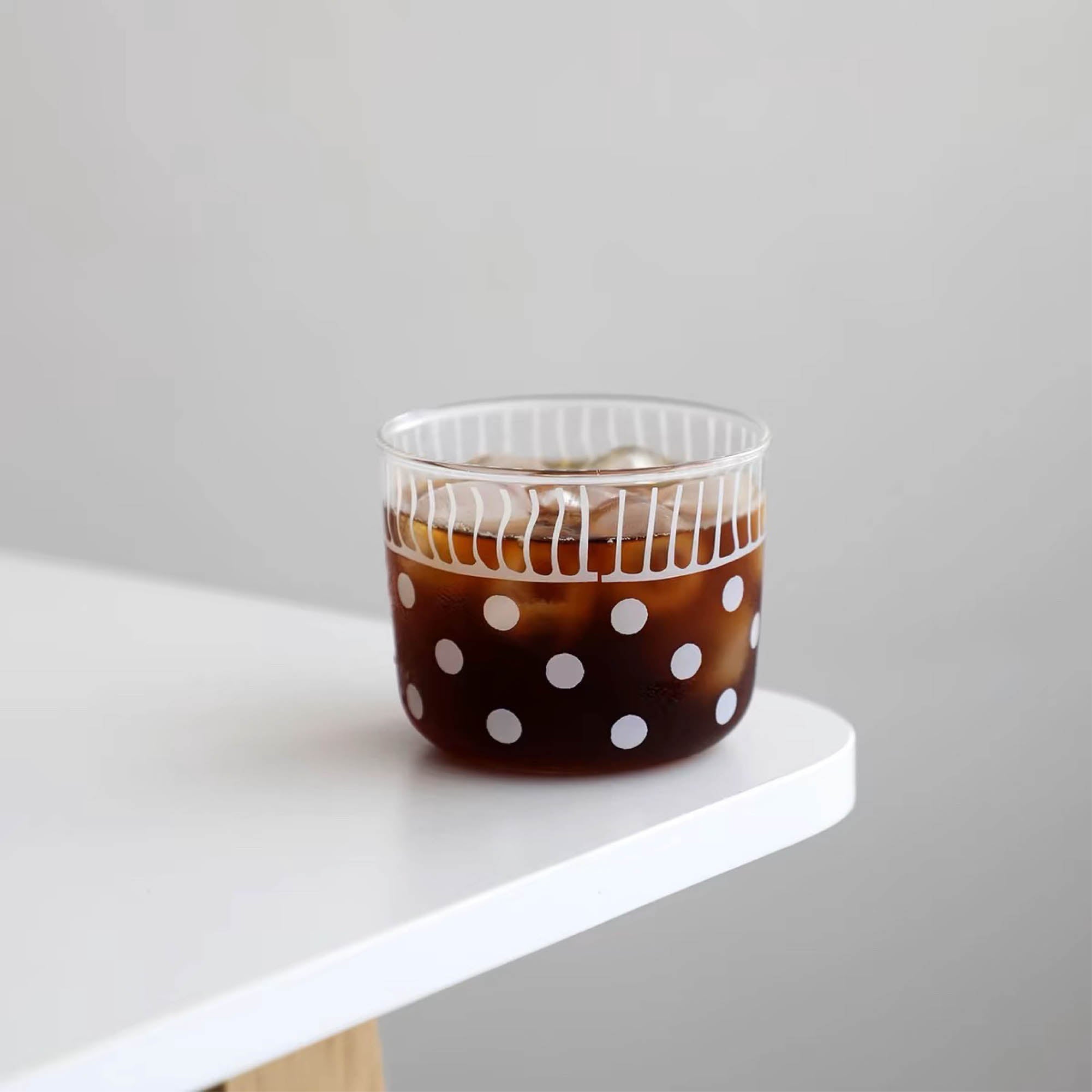 White Patterned Short Glass (set of three)