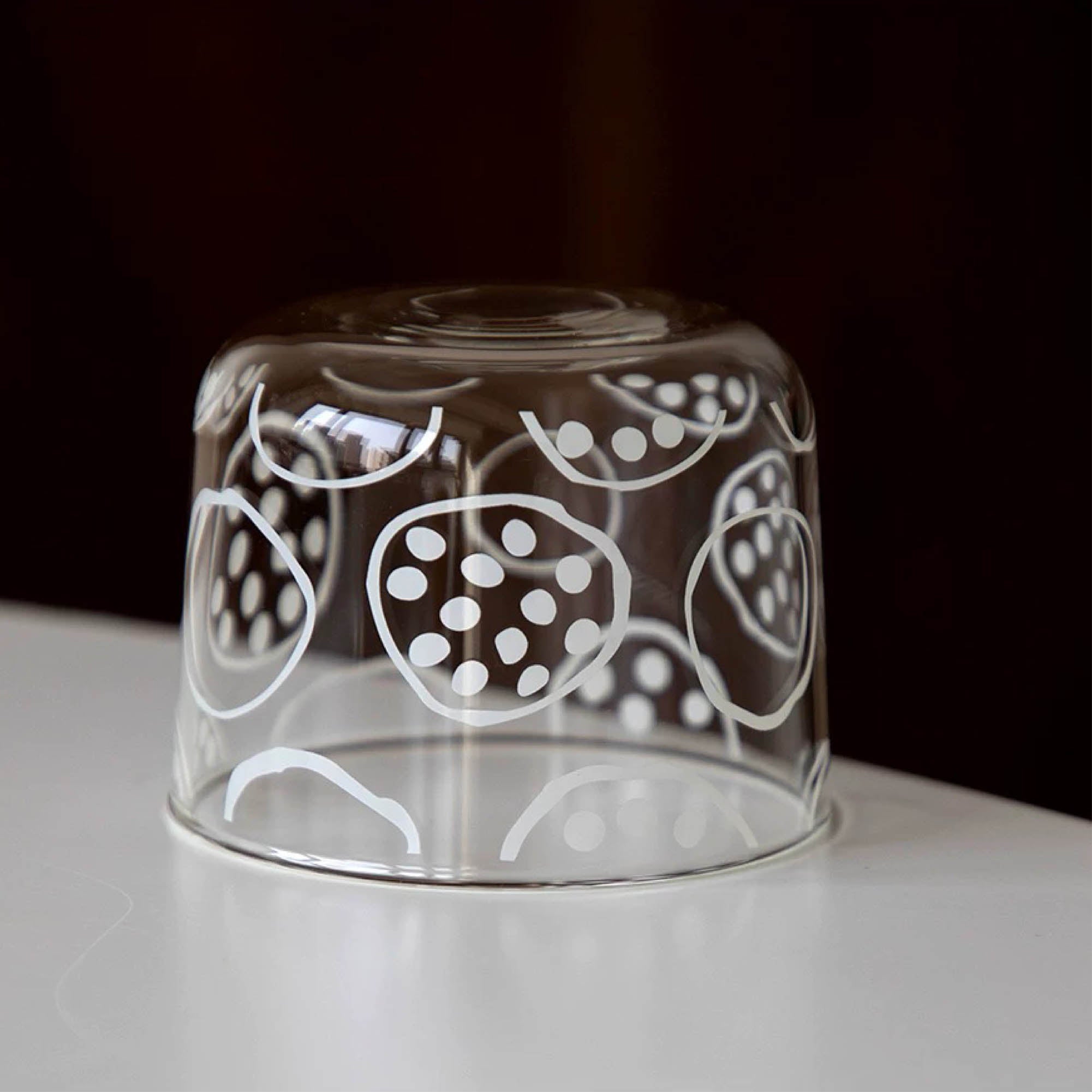 White Patterned Short Glass (set of three)
