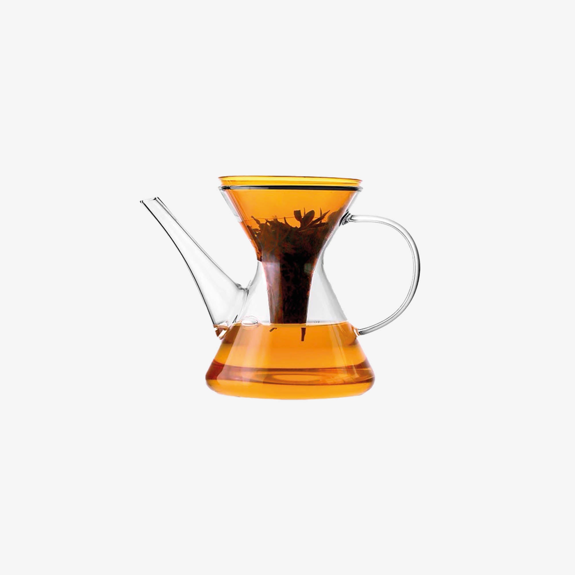 Coloured Glass Tea Pot & Filter