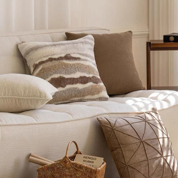 Brown Gradient Faux Lamb Cushion Cover