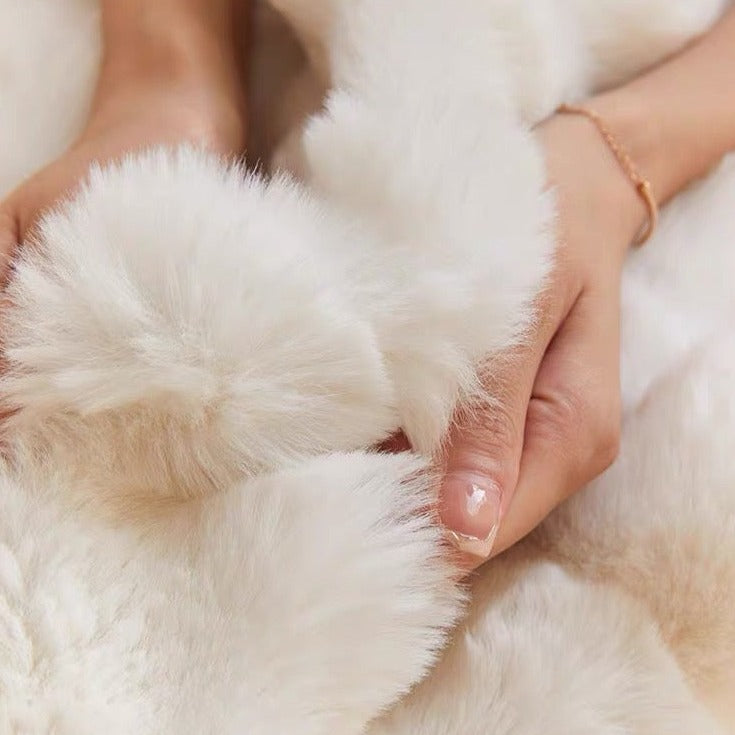 Faux Rabbit Fur Throw