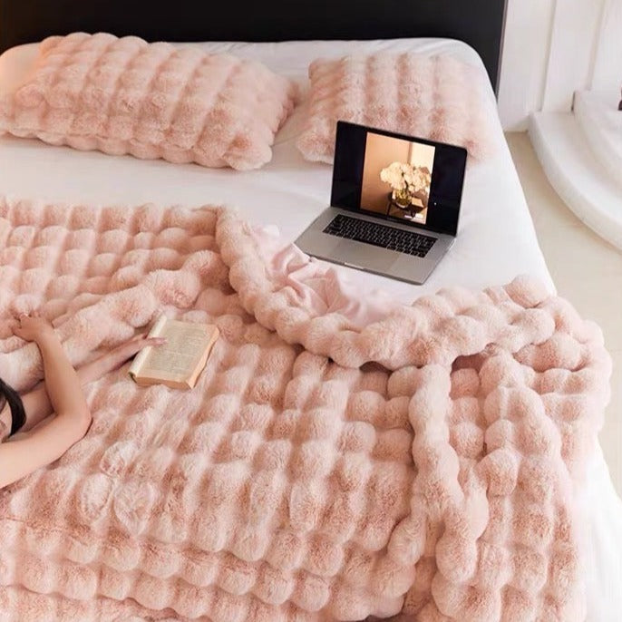 Faux Rabbit Fur Throw