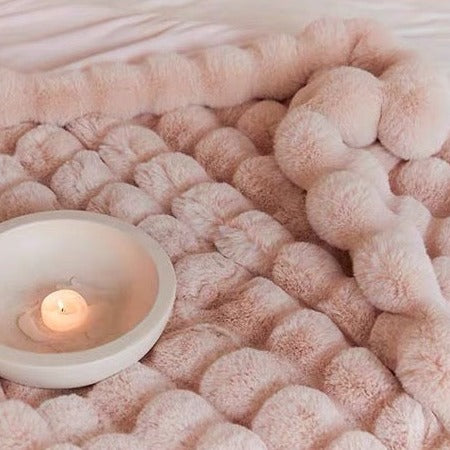 Faux Rabbit Fur Throw