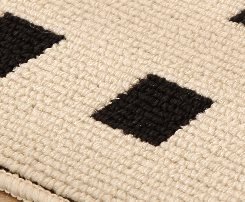 Beige Dotted Square Rug