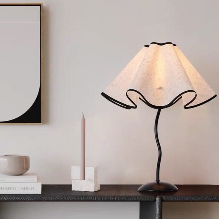 Black Fabric Squiggle Table Lamp