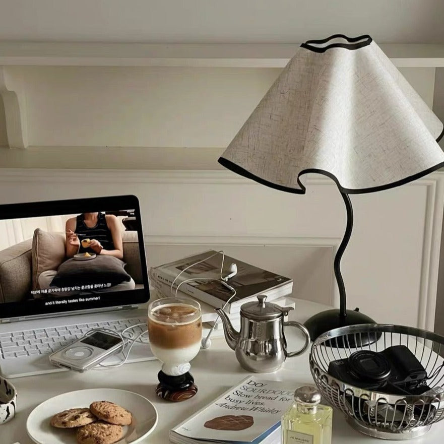 Black Fabric Squiggle Table Lamp