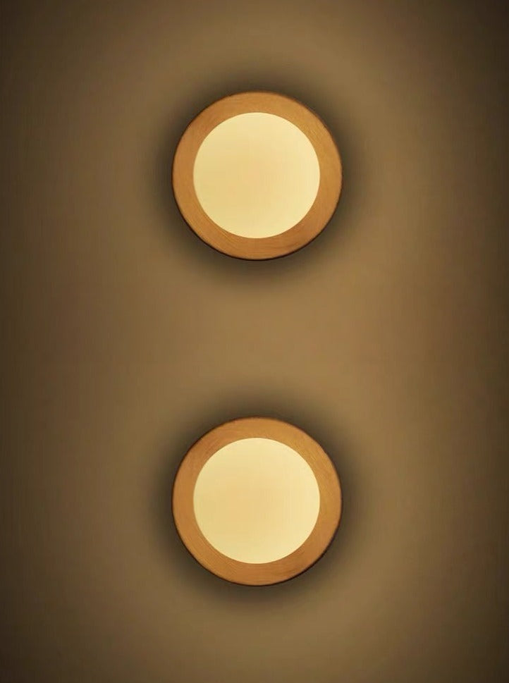 Round Wood Wall Sconce