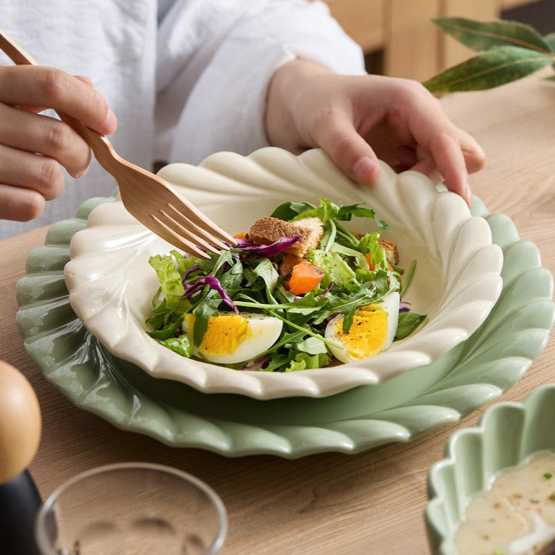 Swirl Edge Ceramic Deep Plate