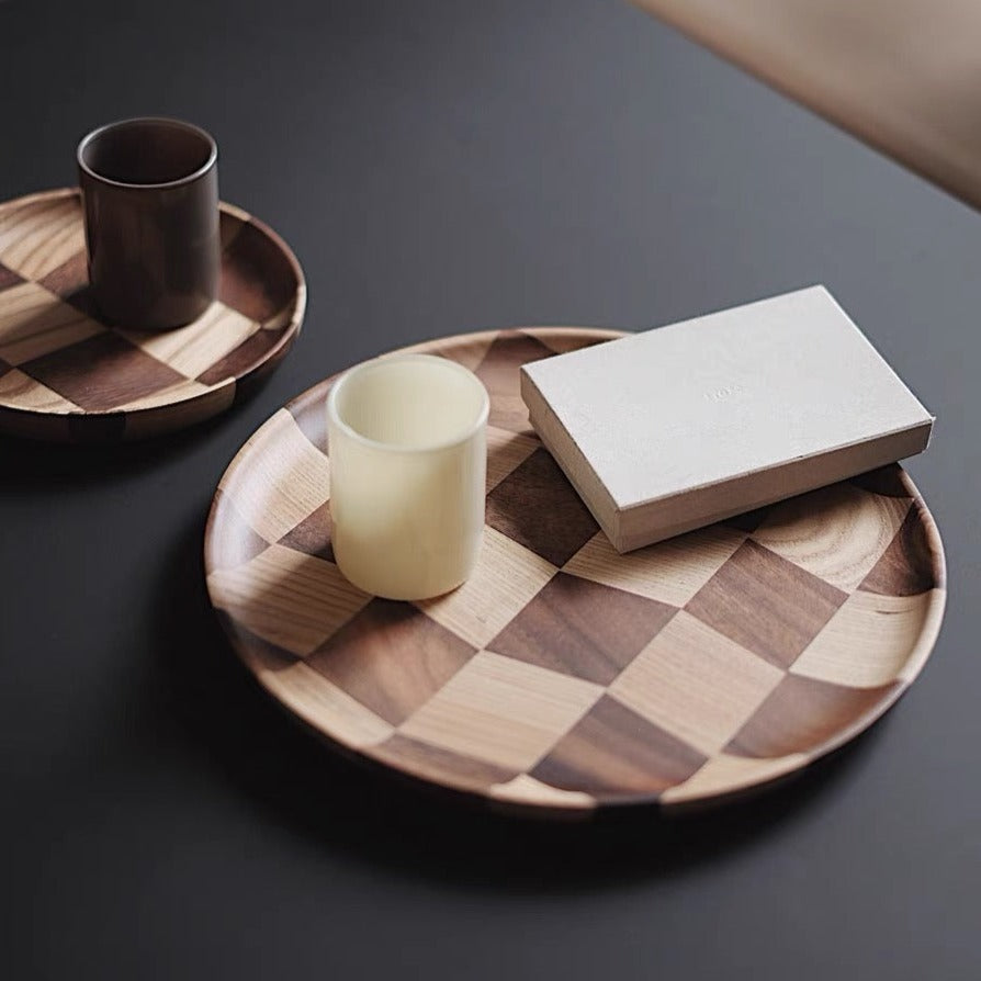 Checkered Round Tray