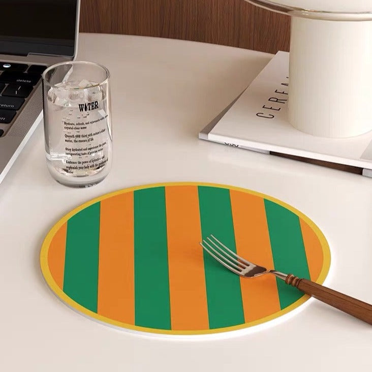 Color-Blocking Striped Round Trivet