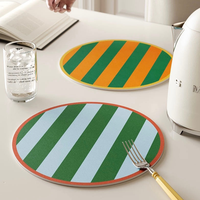 Color-Blocking Striped Round Trivet