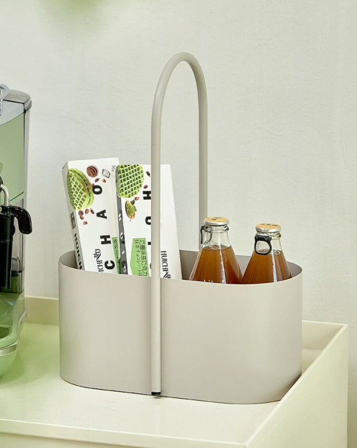 Curved Metal Basket with Handle