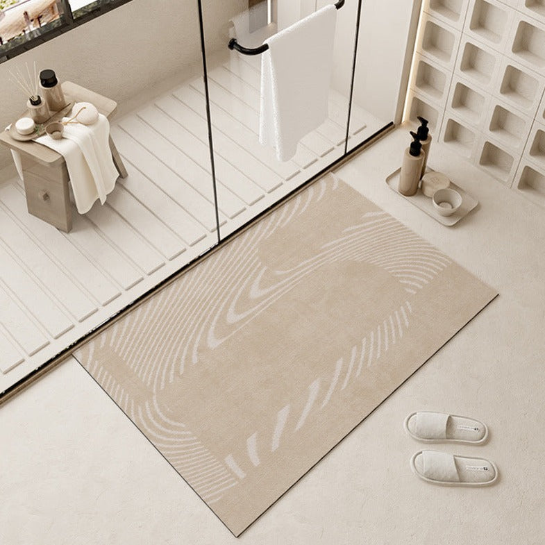 Beige Graphic Bath Mat