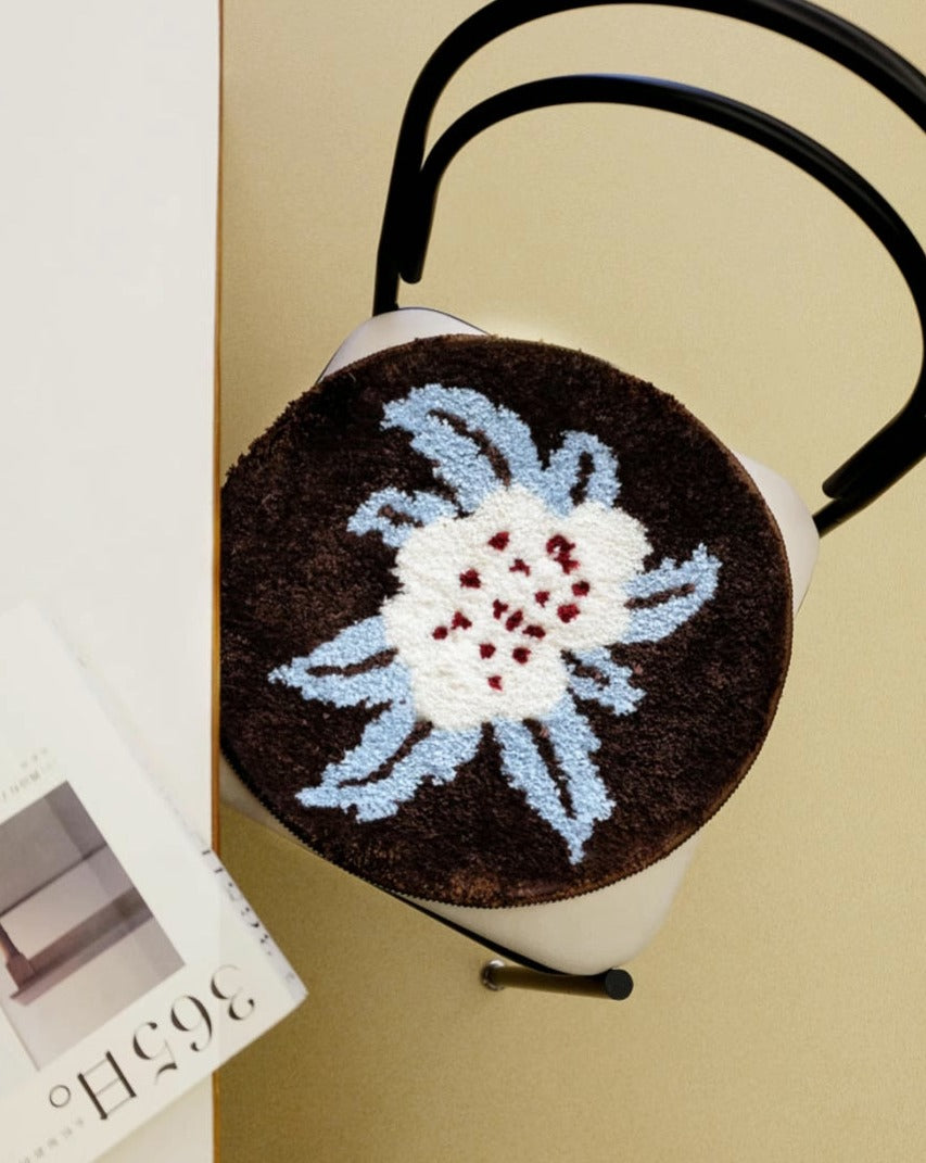 Floral Brown Seat Cushion