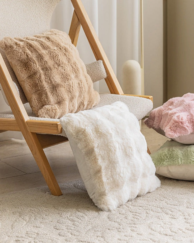 Faux Rabbit Fur Cushion Cover