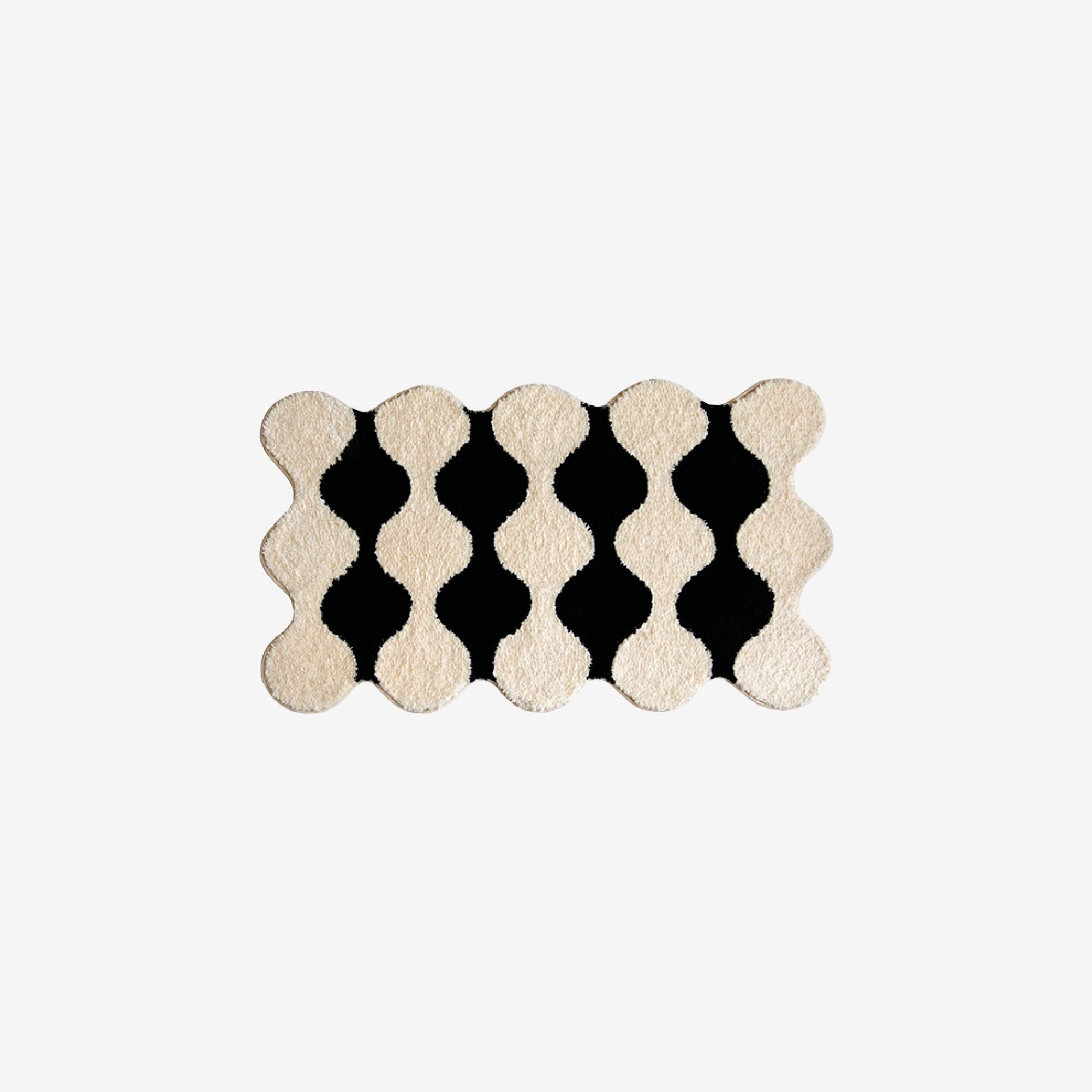 Black and Beige Bead Rug