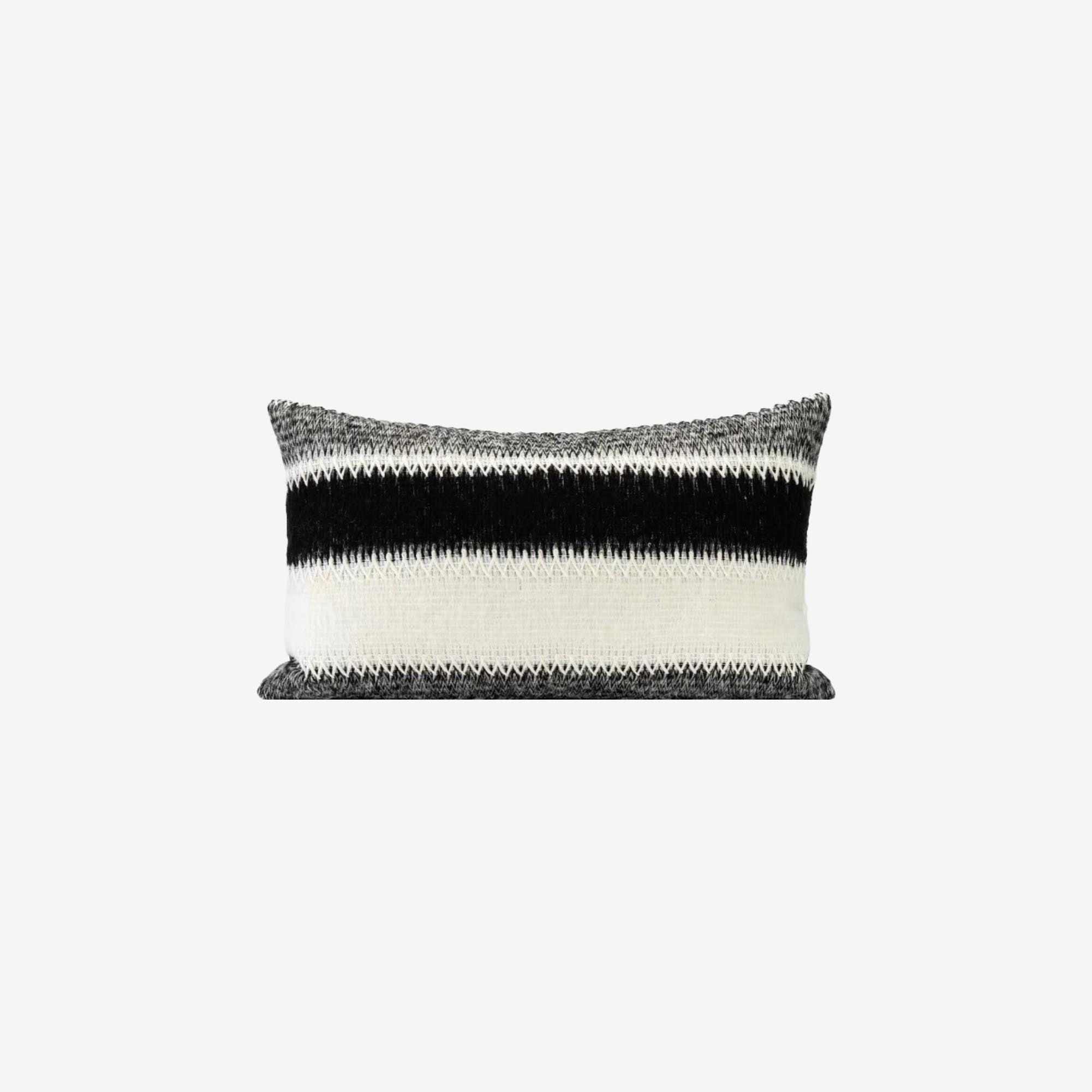 Black and White Striped Cushion Cover