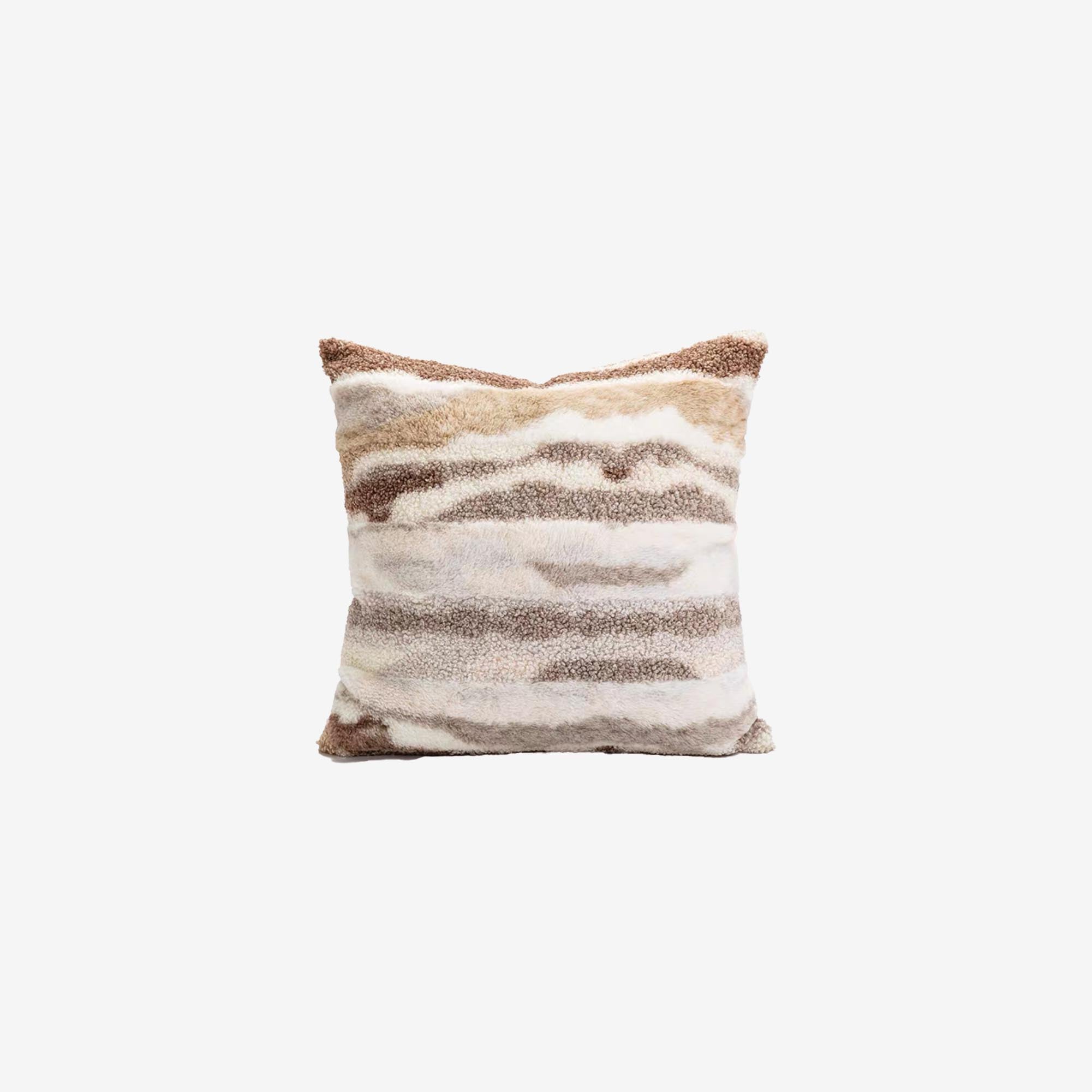 Brown Gradient Faux Lamb Cushion Cover