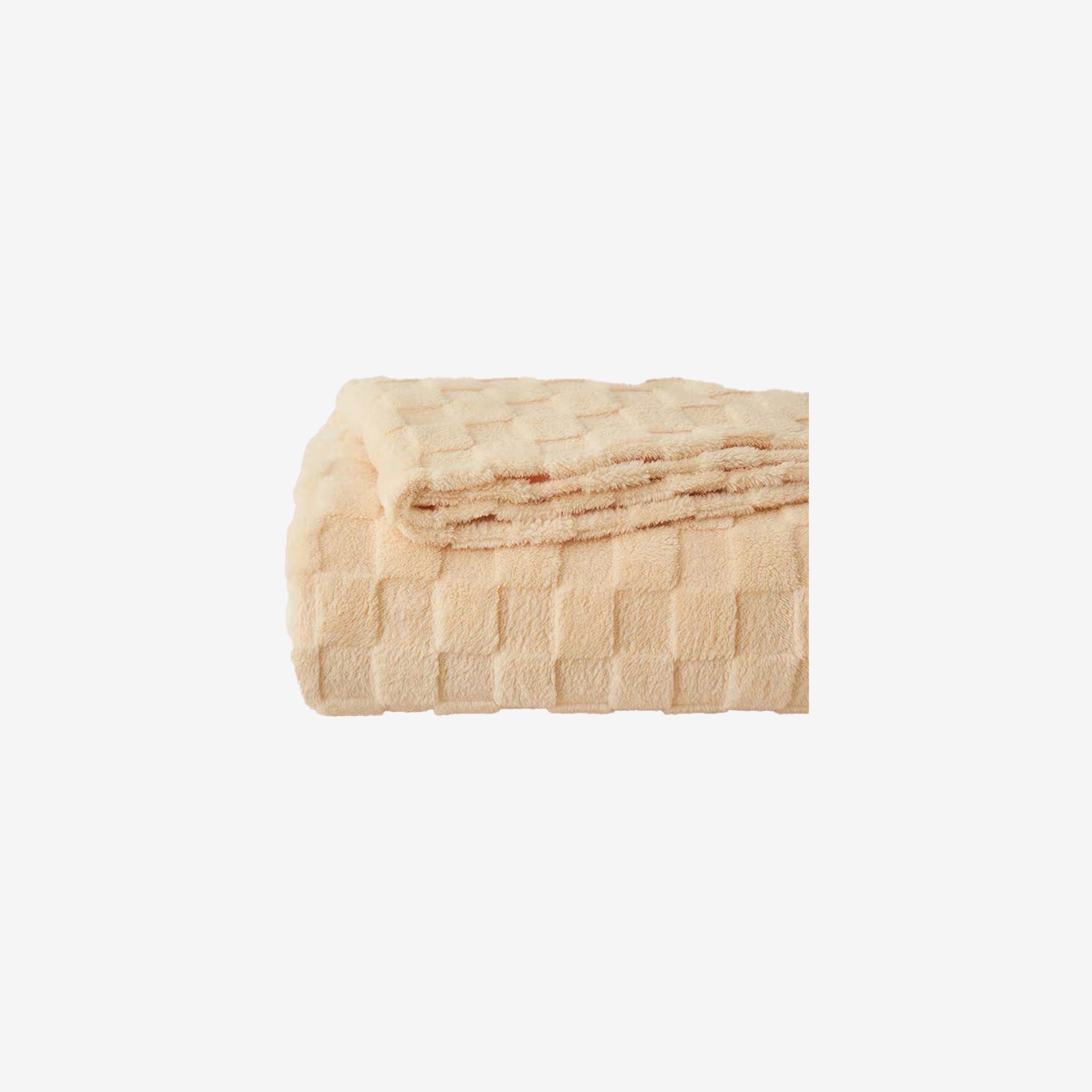 Checkered Faux Fur Blanket Throw