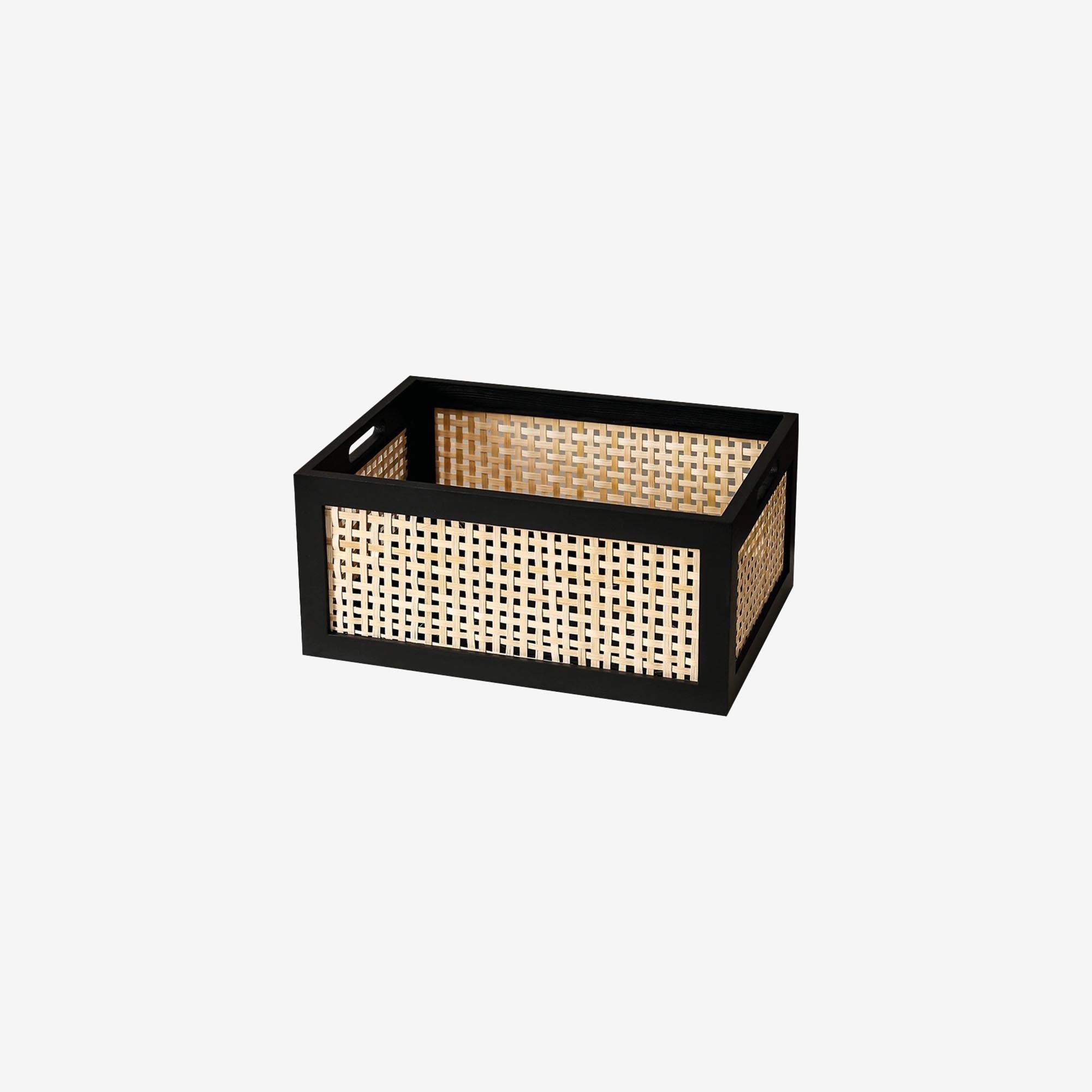 Rattan Basket with Black Frame