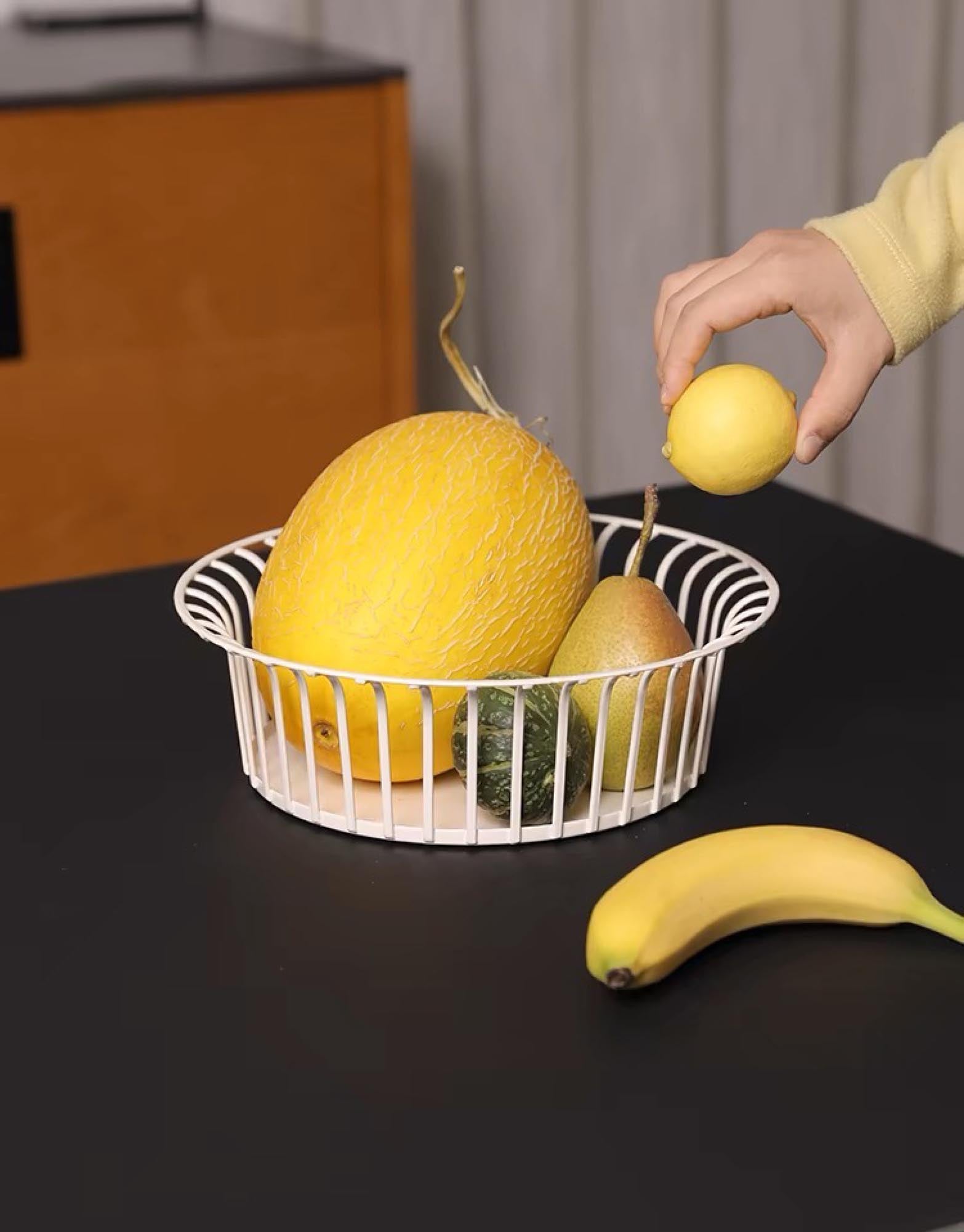 White Metal Wire Basket