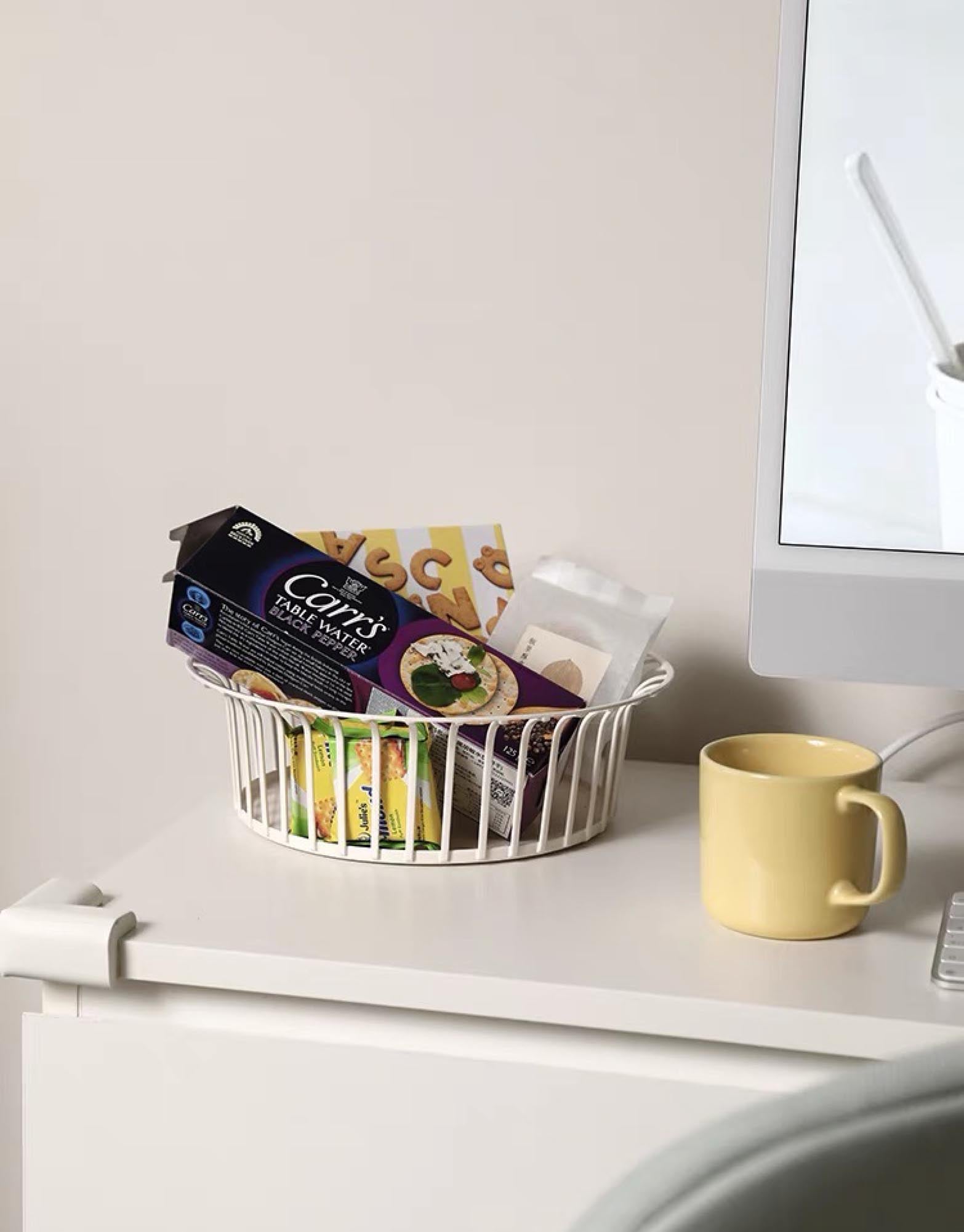 White Metal Wire Basket