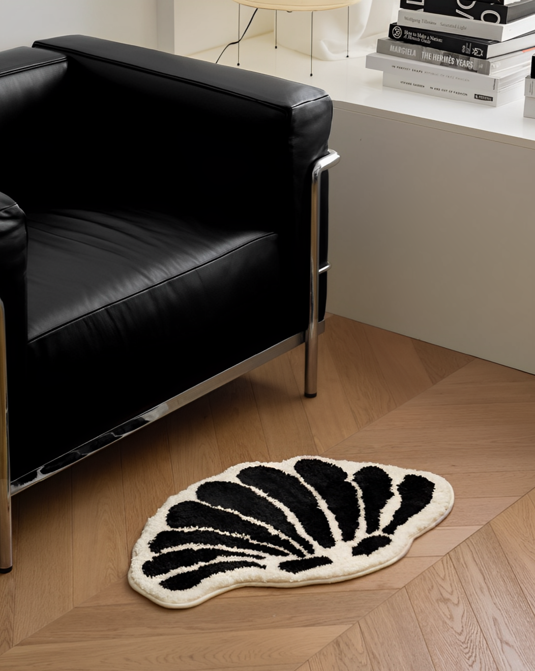 Black and Beige Seashell Rug