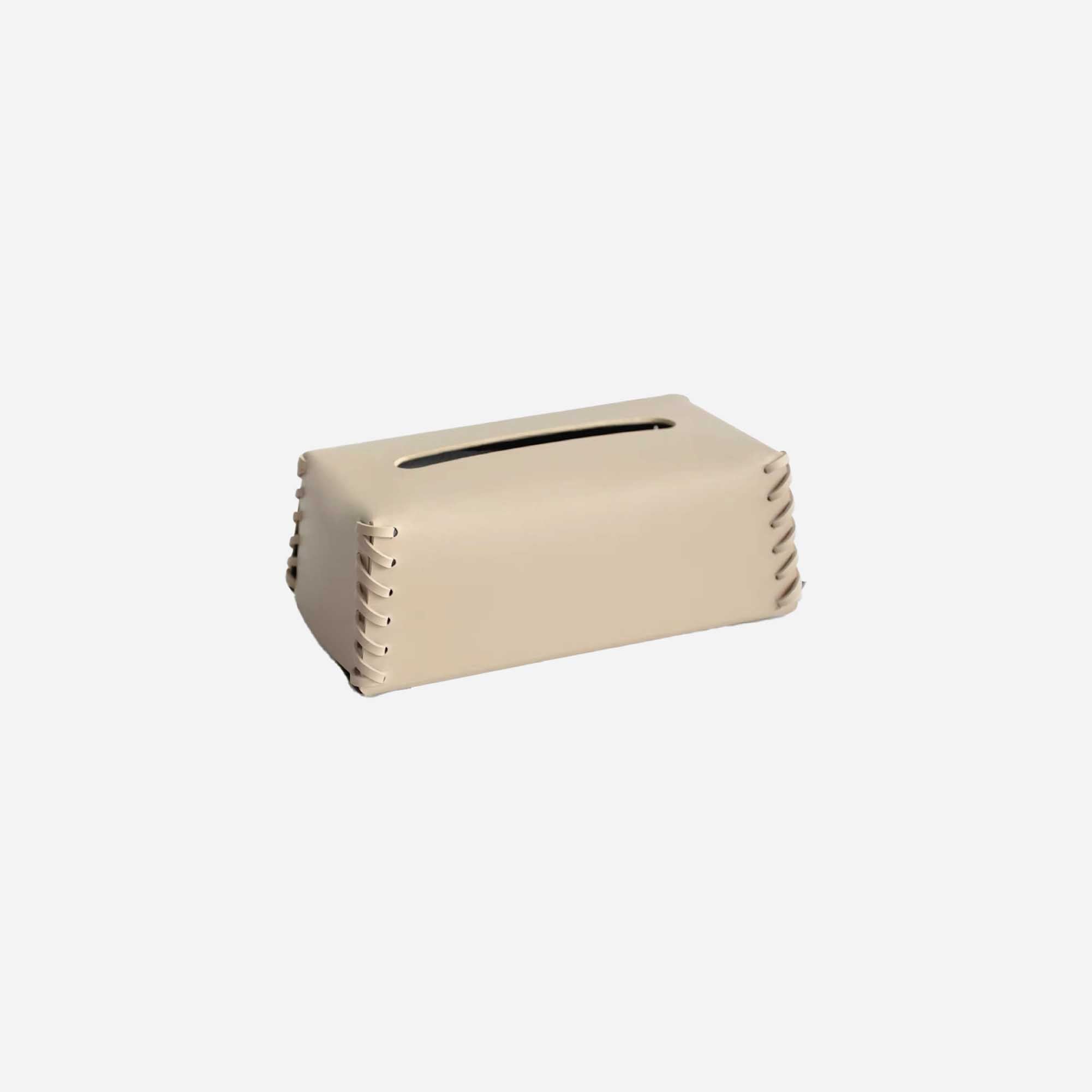 Leather Stitched Edge Tissue Box