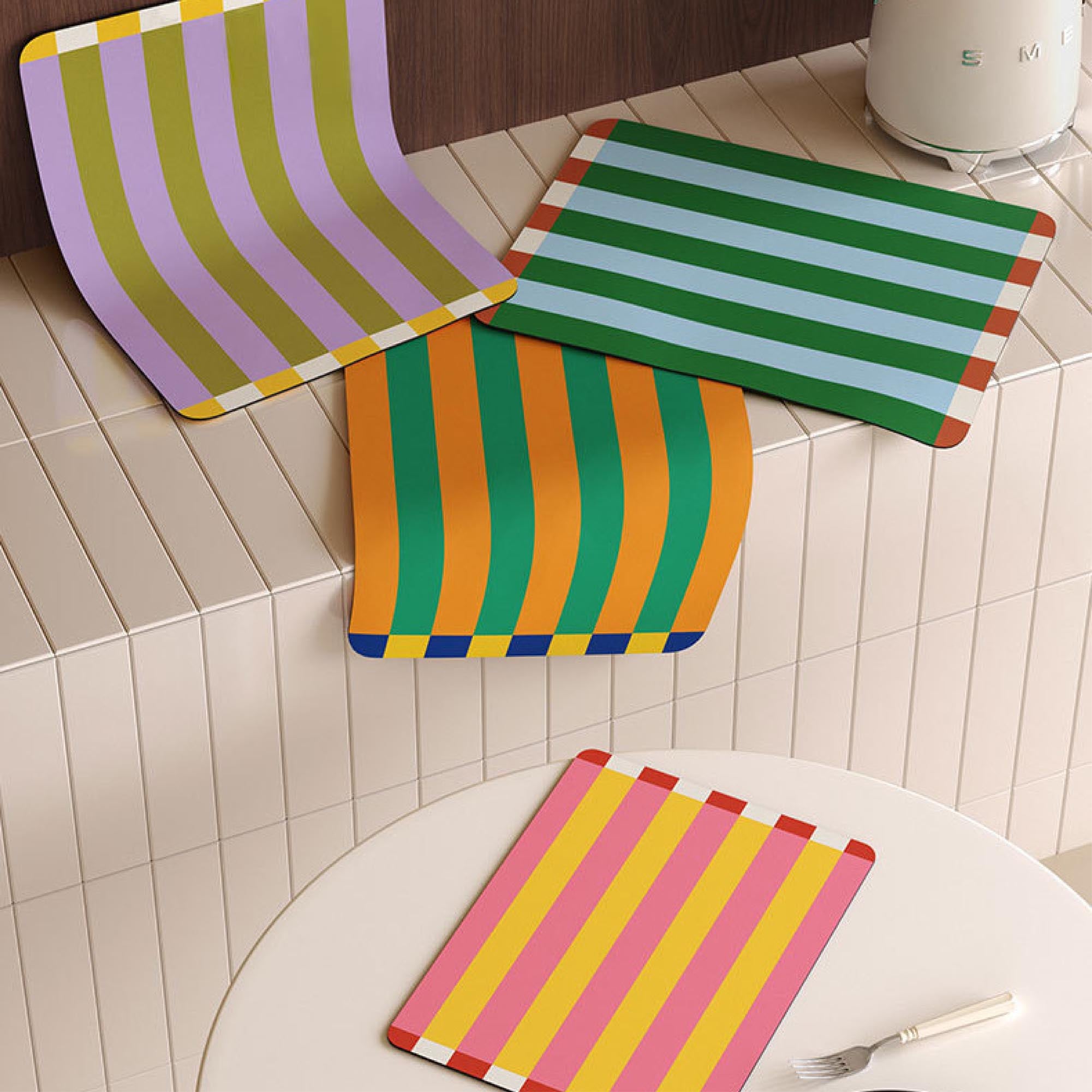 Color-Blocking Striped Placemat