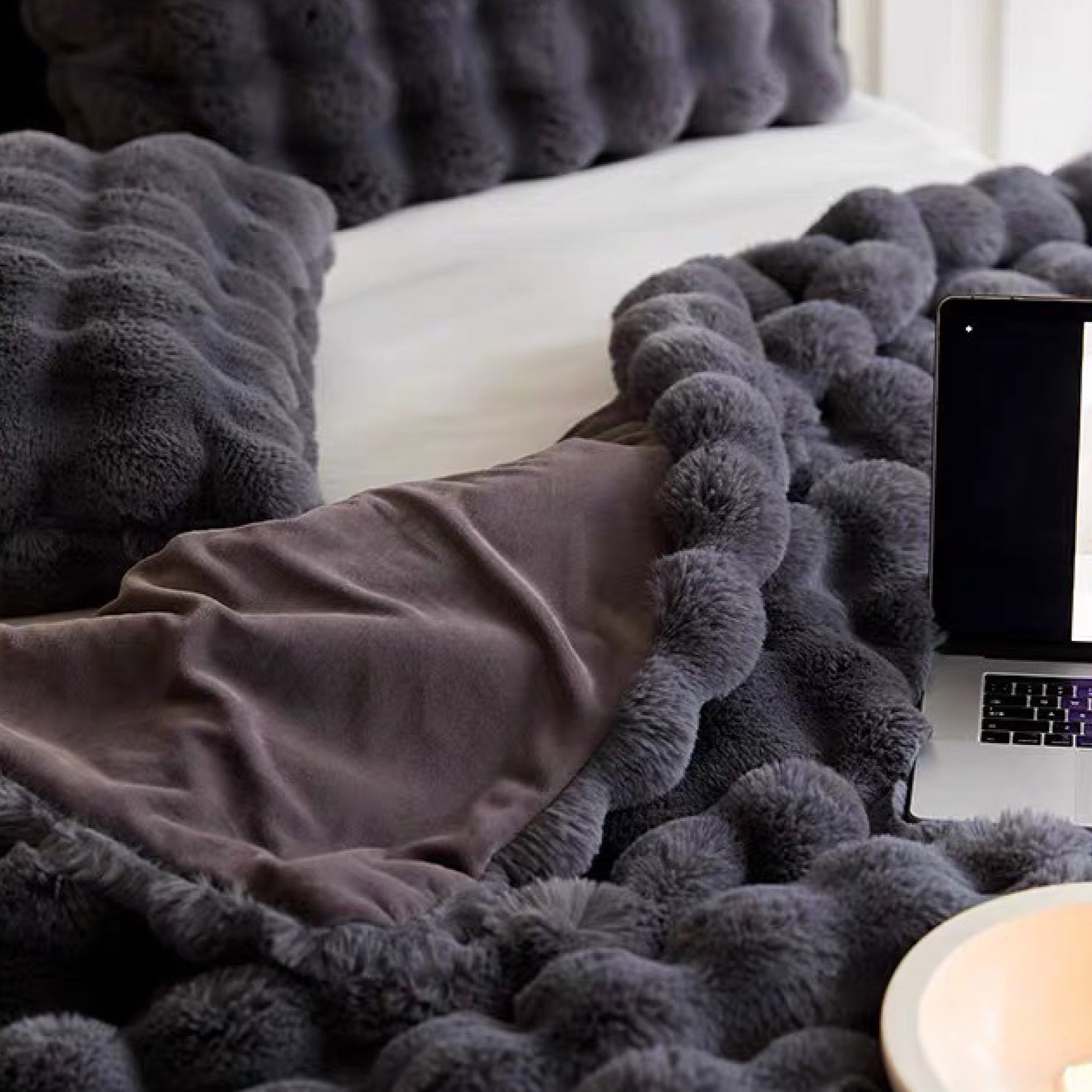 Faux Rabbit Fur Throw