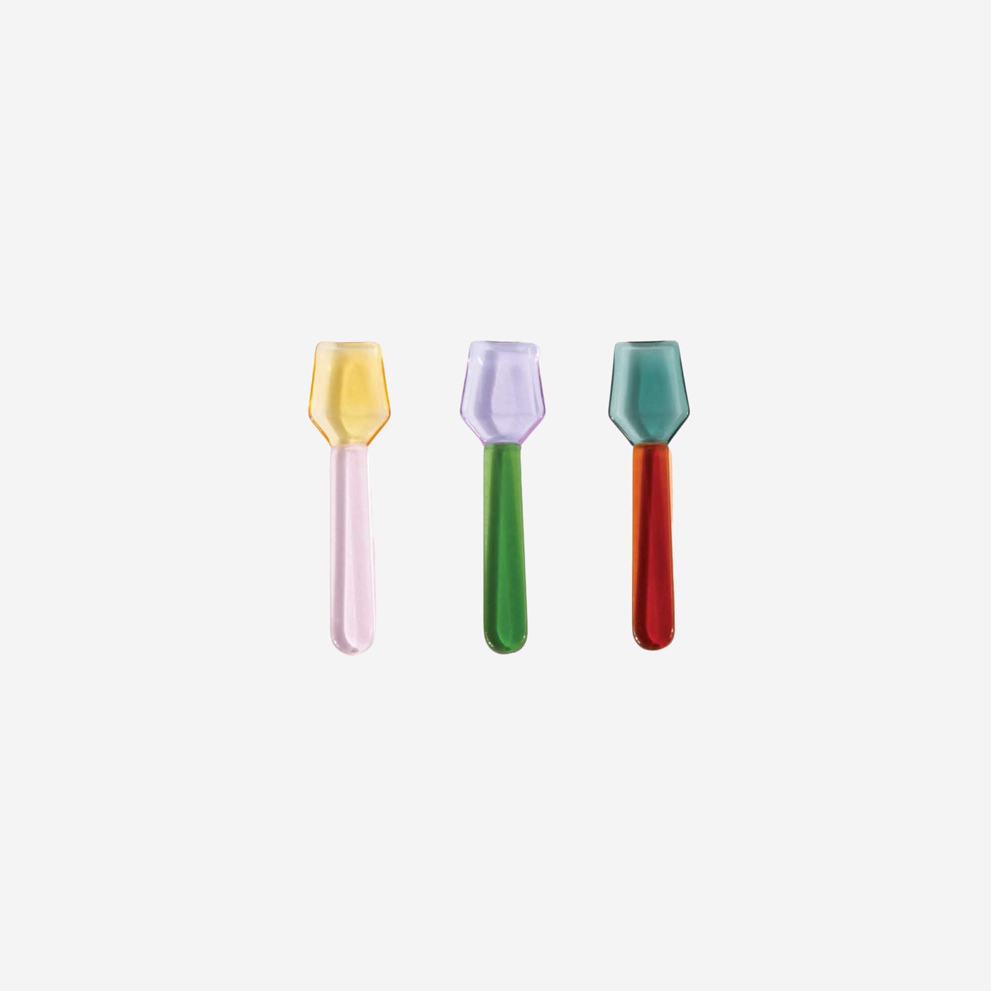 Color-Blocking Glass Spoon (set of three)