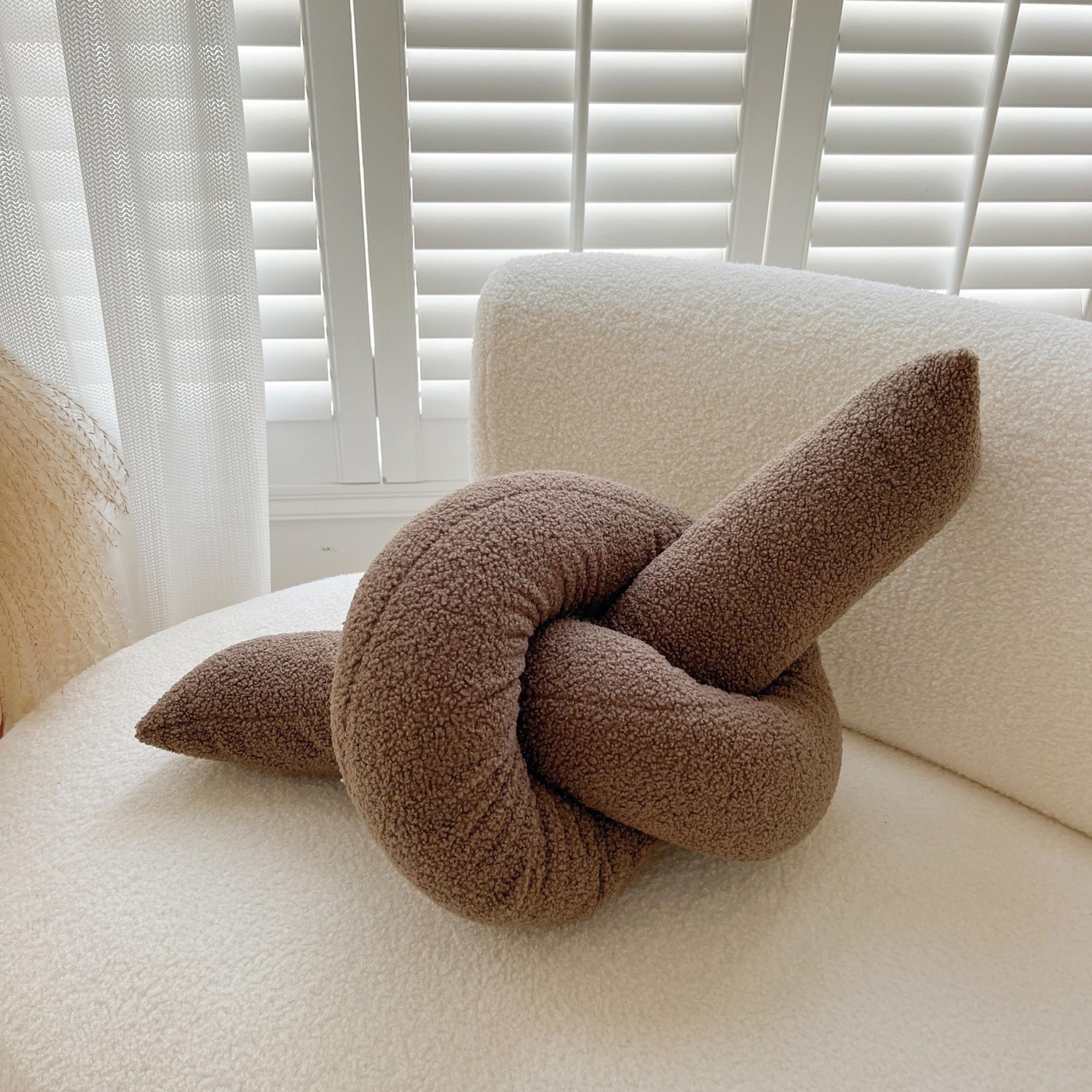 Taupe Tie Knot Cushion Neck Rest