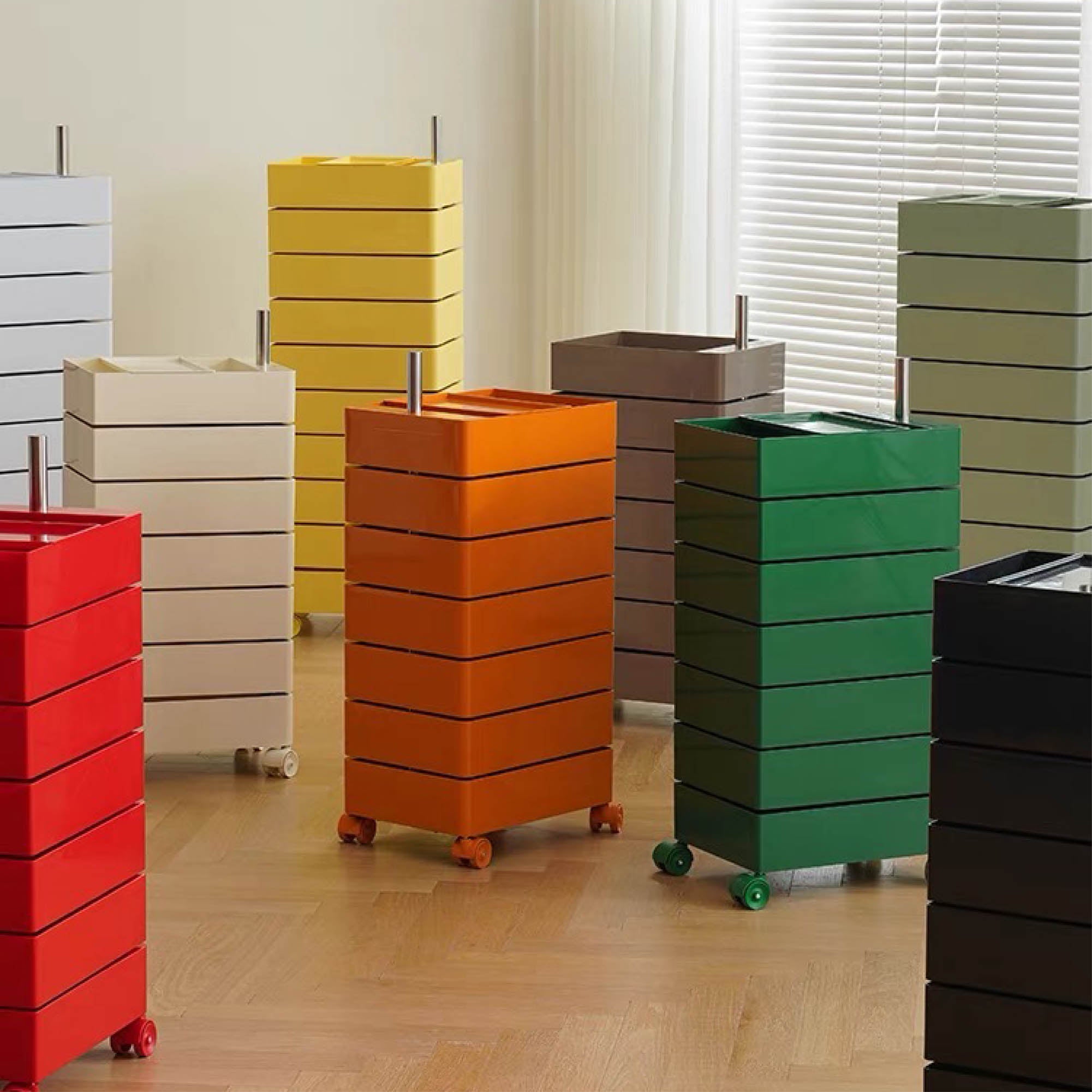 TOBI Mobile Storage Cabinet with Wheels (5 Tier)