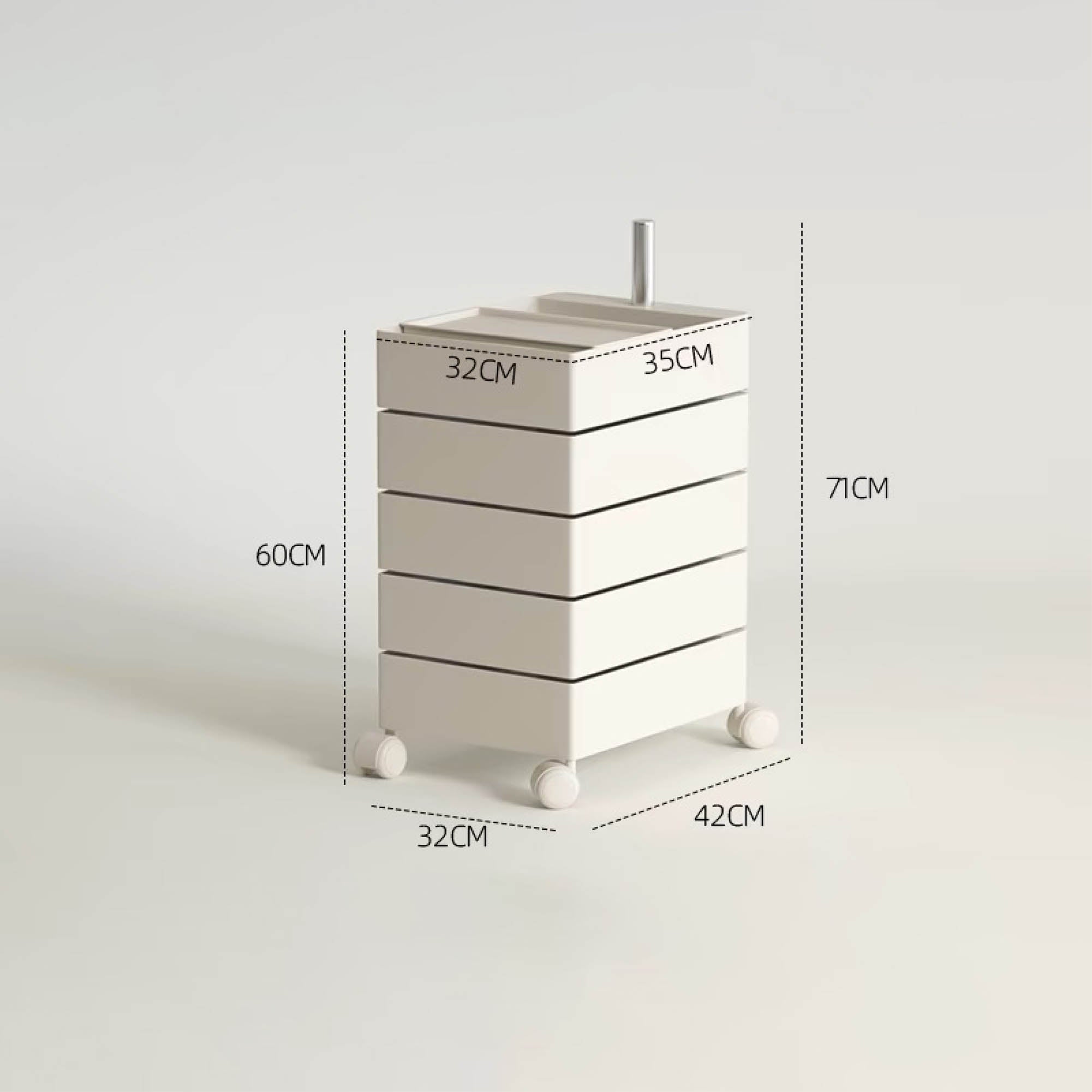 TOBI Mobile Storage Cabinet with Wheels (5 Tier)